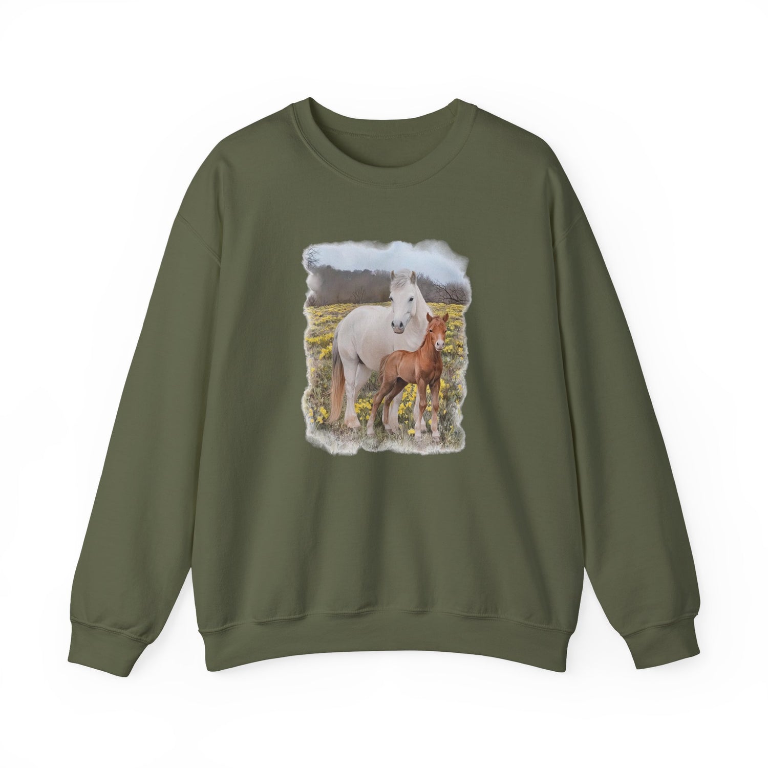 Glenn and Coco Sweatshirt by Katie Van Slyke® Military Green