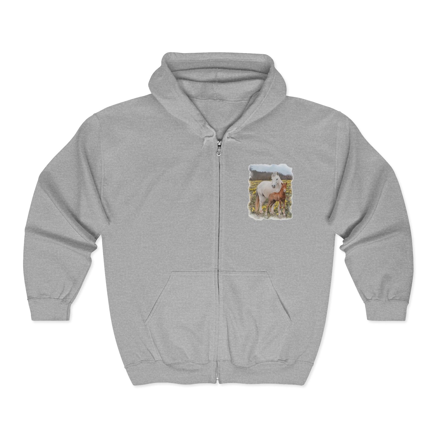 Glenn and Coco Zip-Up Hoodie by Katie Van Slyke® Sport Grey
