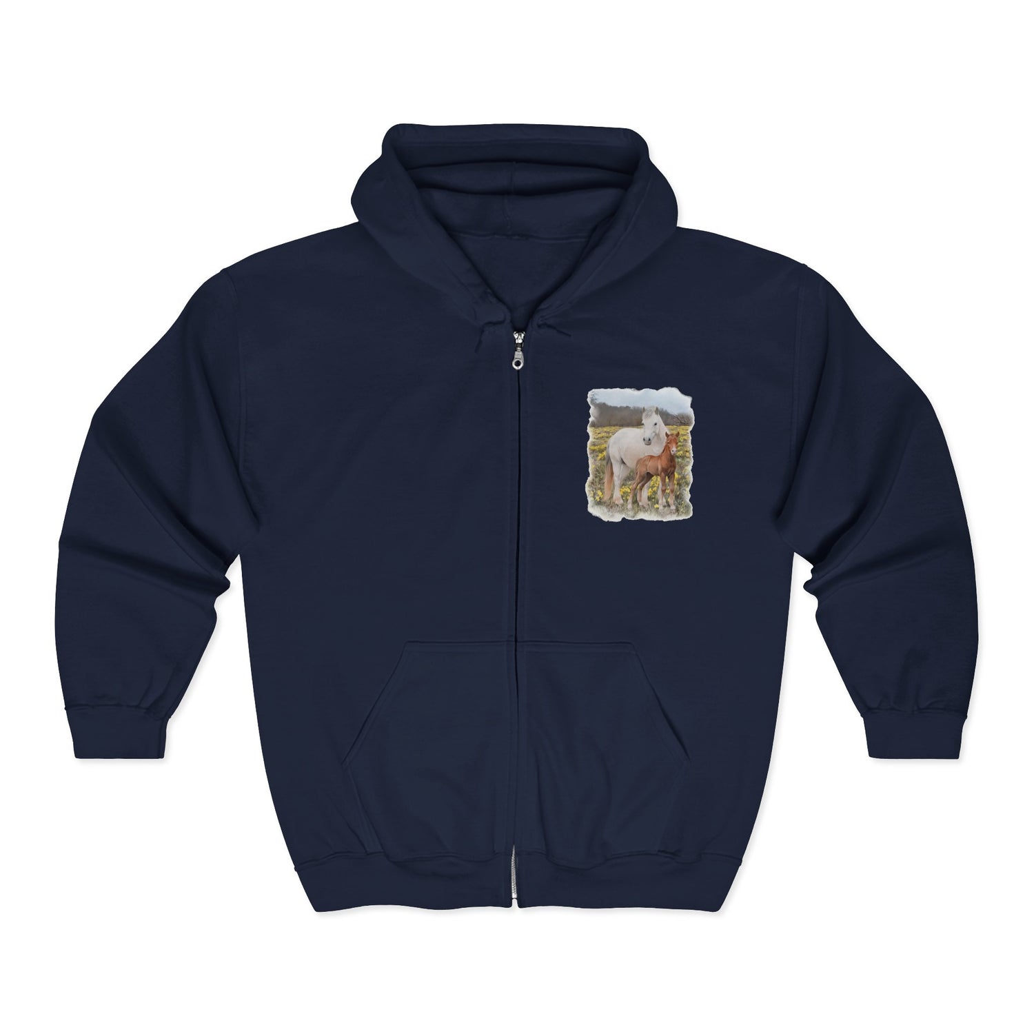 Glenn and Coco Zip-Up Hoodie by Katie Van Slyke® Navy