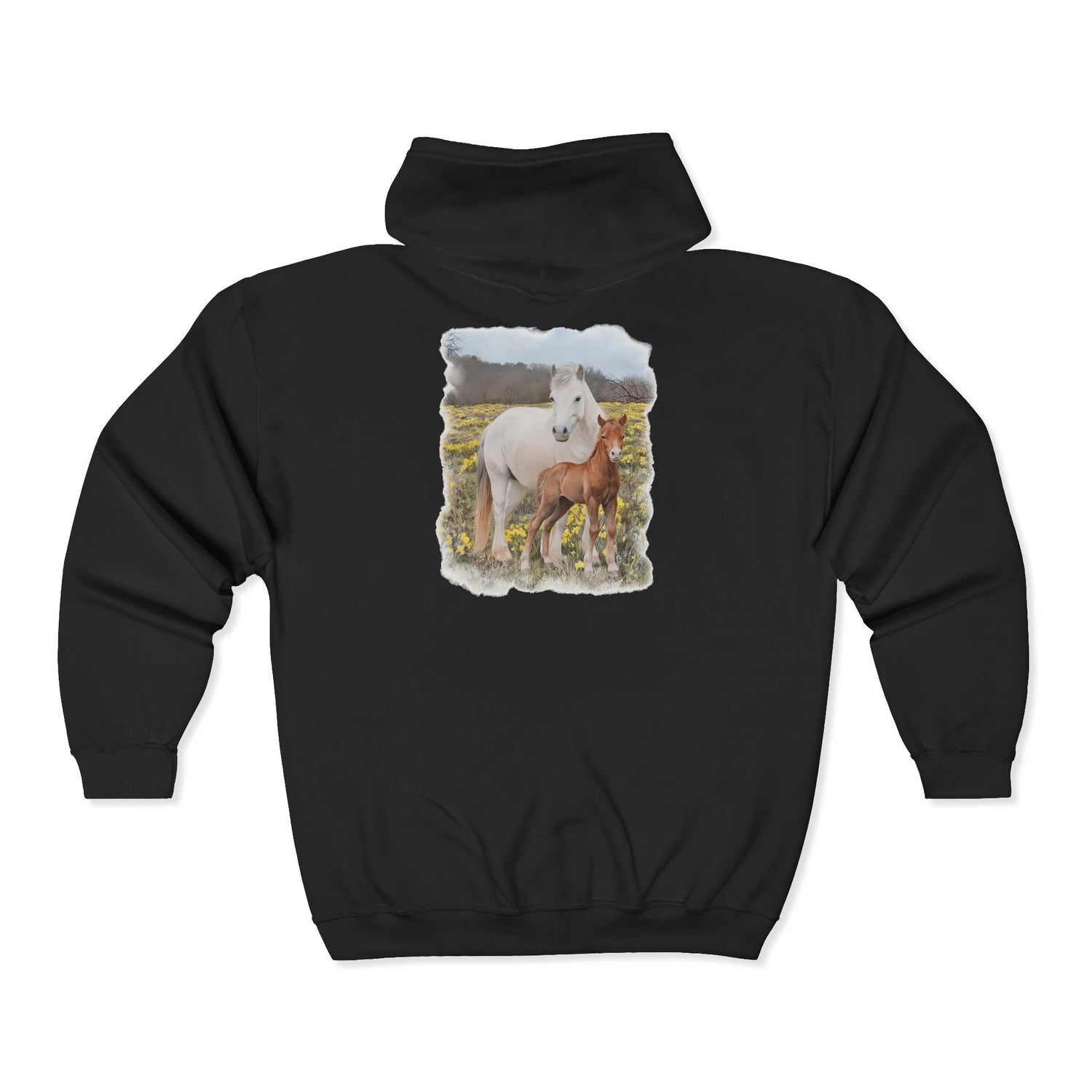 Glenn and Coco Zip-Up Hoodie by Katie Van Slyke® Black back