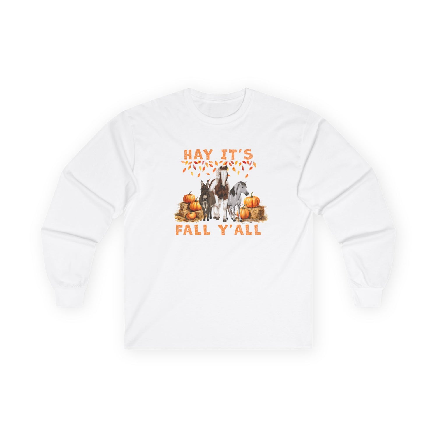 Hay Fall Long Sleeve T-Shirt by Katie Van Slyke™ White