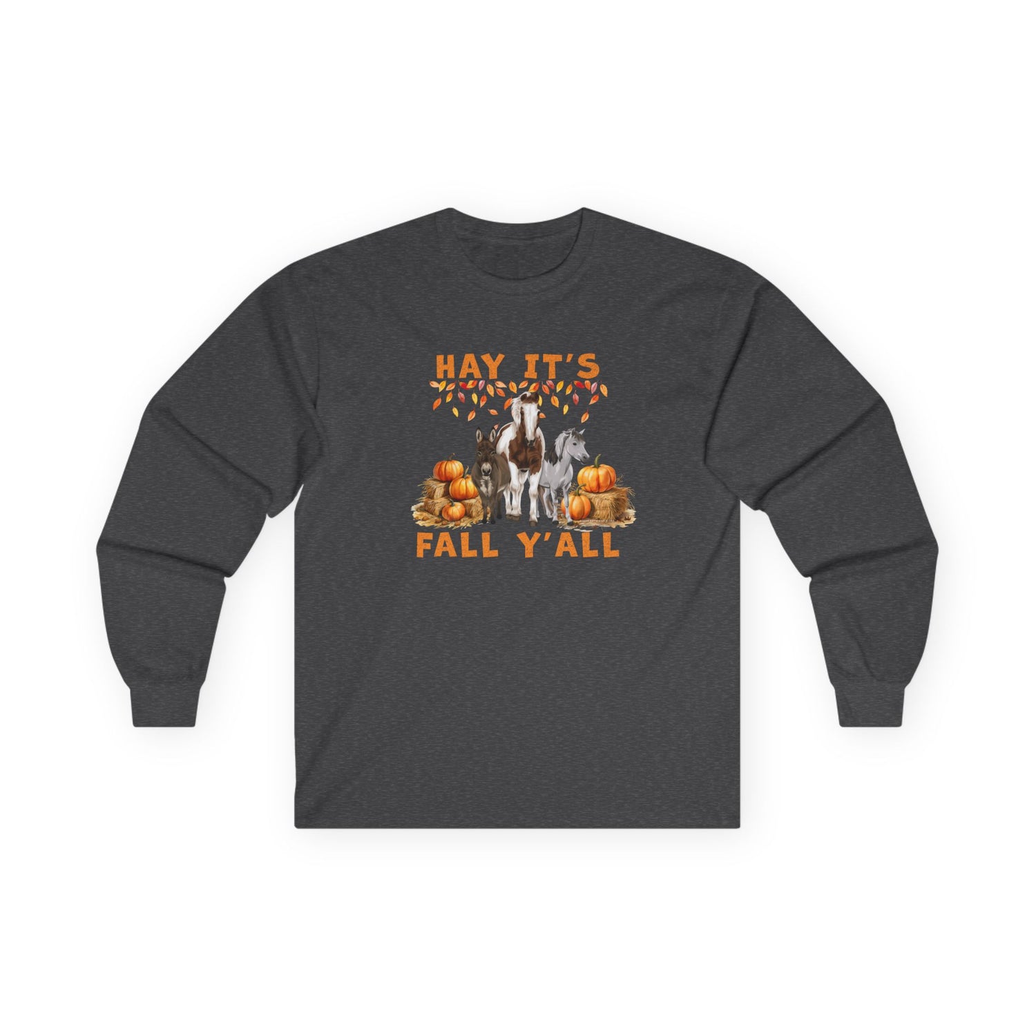 Hay Fall Long Sleeve T-Shirt by Katie Van Slyke™ Dark Heather