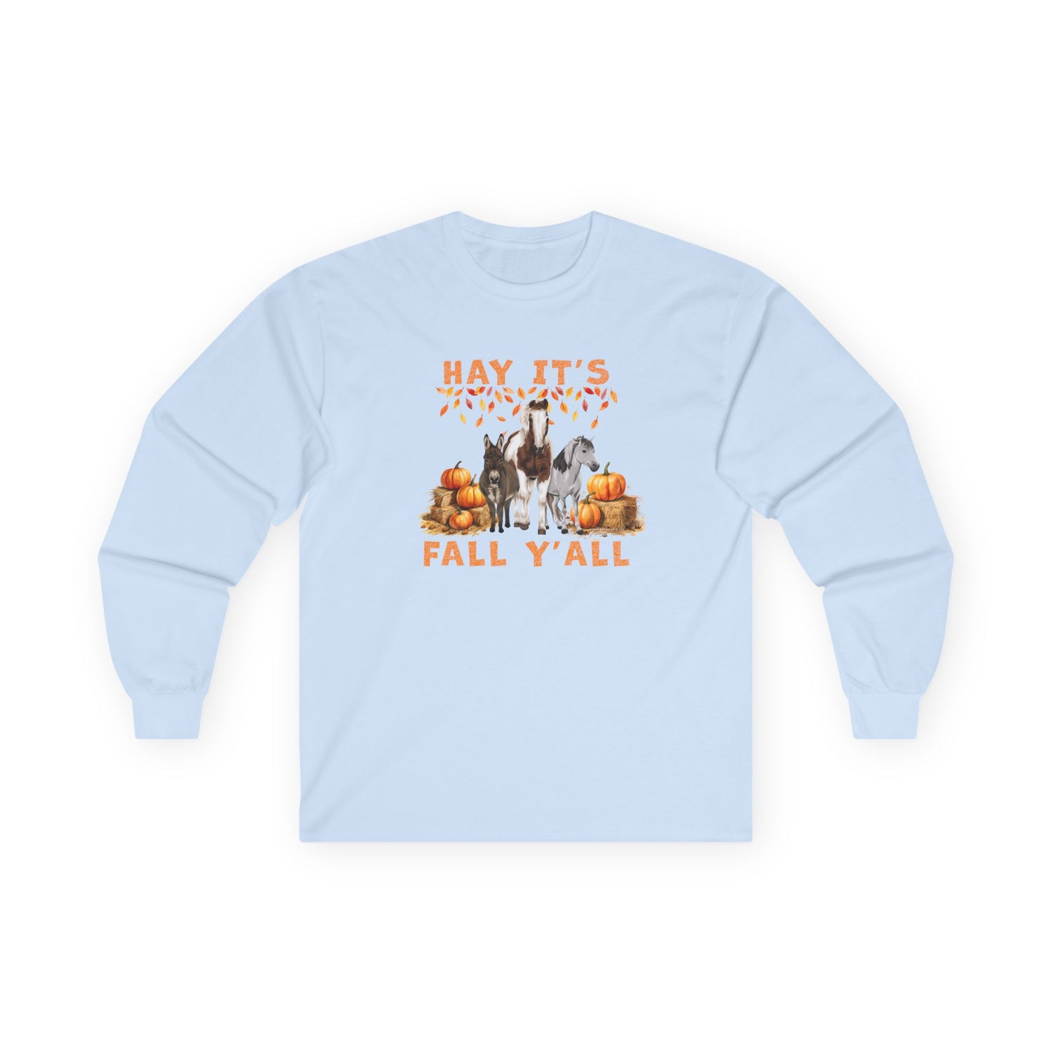 Hay Fall Long Sleeve T-Shirt by Katie Van Slyke™ Light Blue