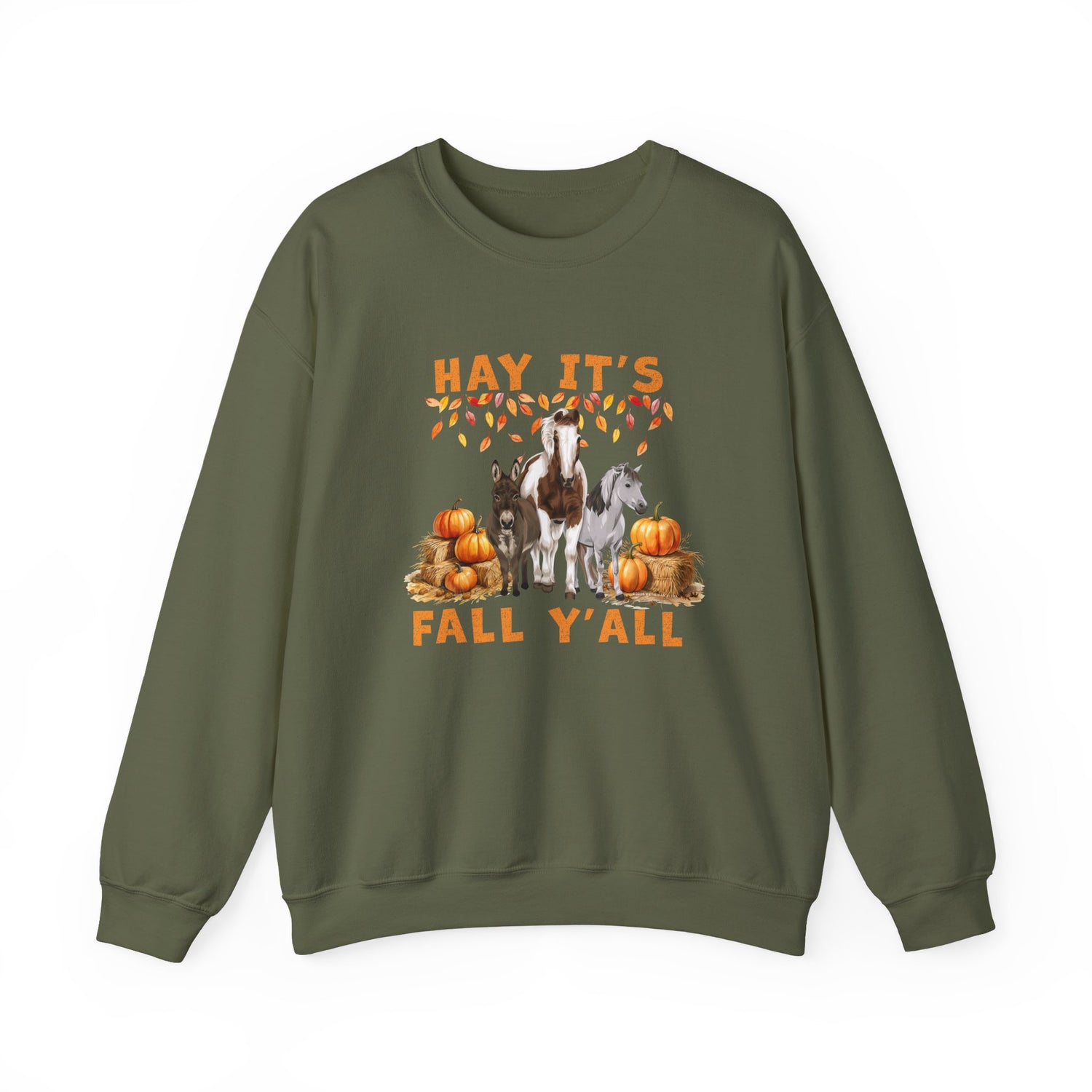 Hay Fall Sweatshirt by Katie Van Slyke™ Military Green
