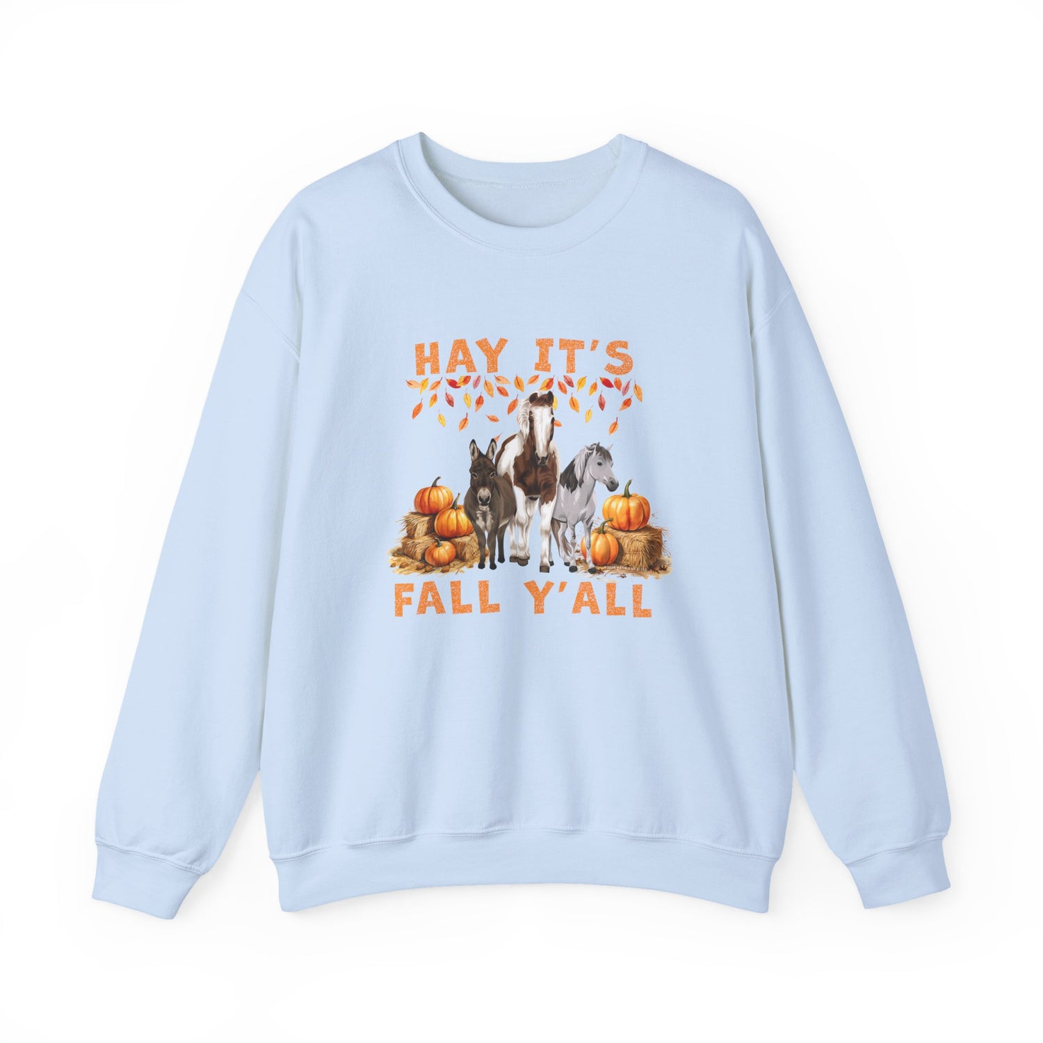 Hay Fall Sweatshirt by Katie Van Slyke™ Light Blue