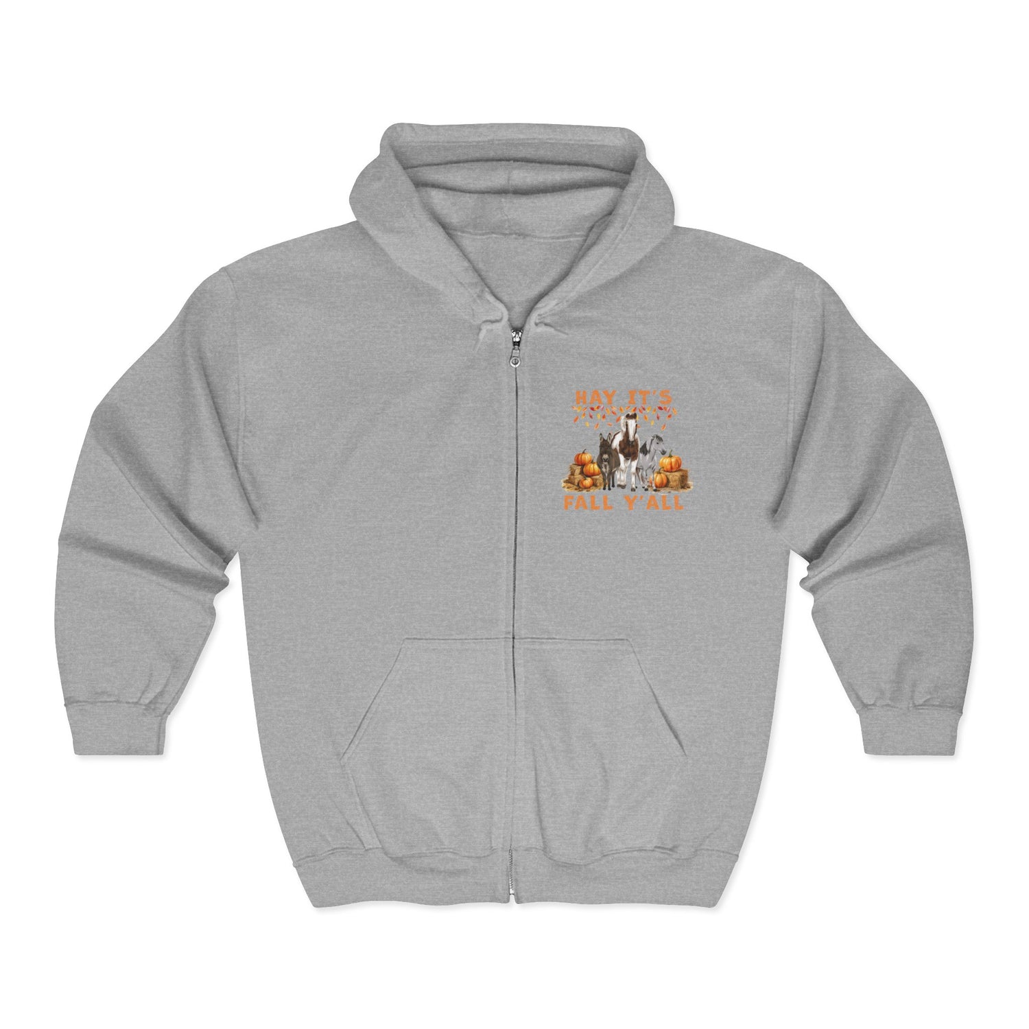 Hay Fall Zip-Up Hoodie by Katie Van Slykeâ„¢ Sport Grey