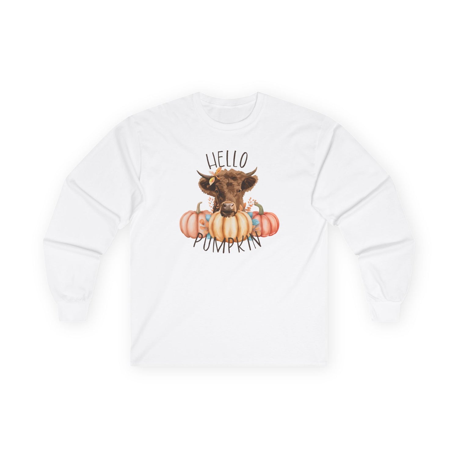 Hello Pumpkin Long Sleeve T-Shirt by Katie Van Slyke™ White