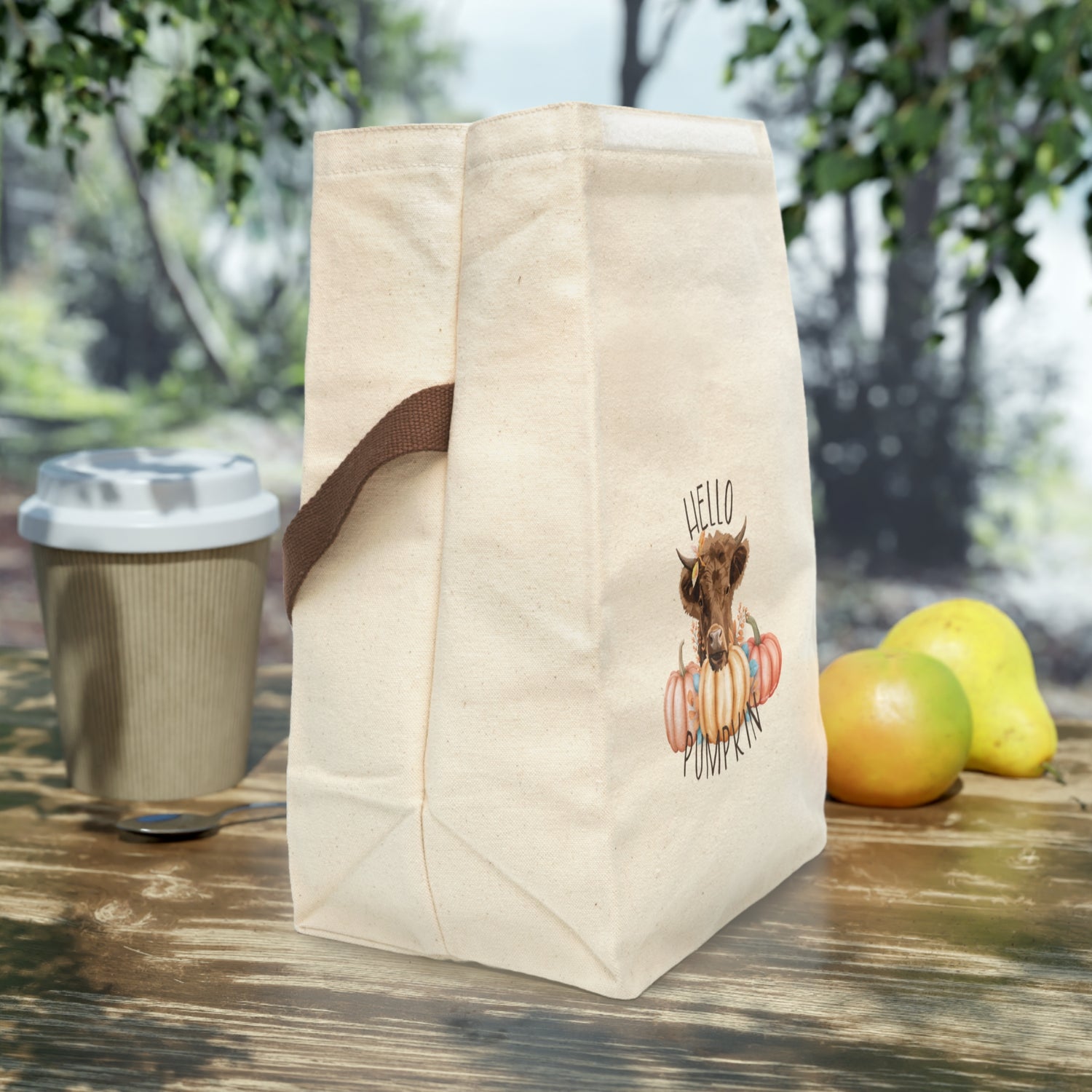 Hello Pumpkin Lunch Bag by Katie Van Slyke™ open