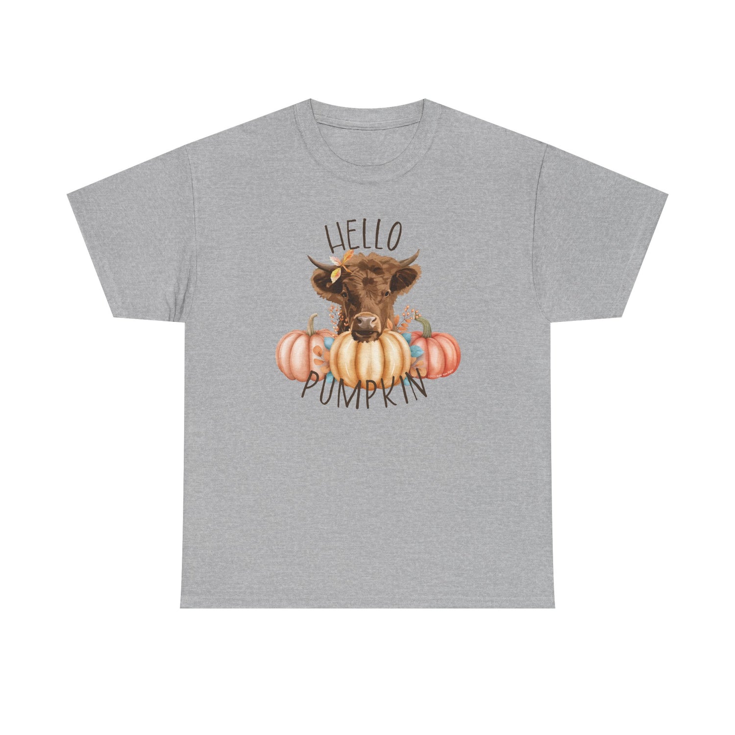 Hello Pumpkin T-Shirt by Katie Van Slyke™ Sport Grey