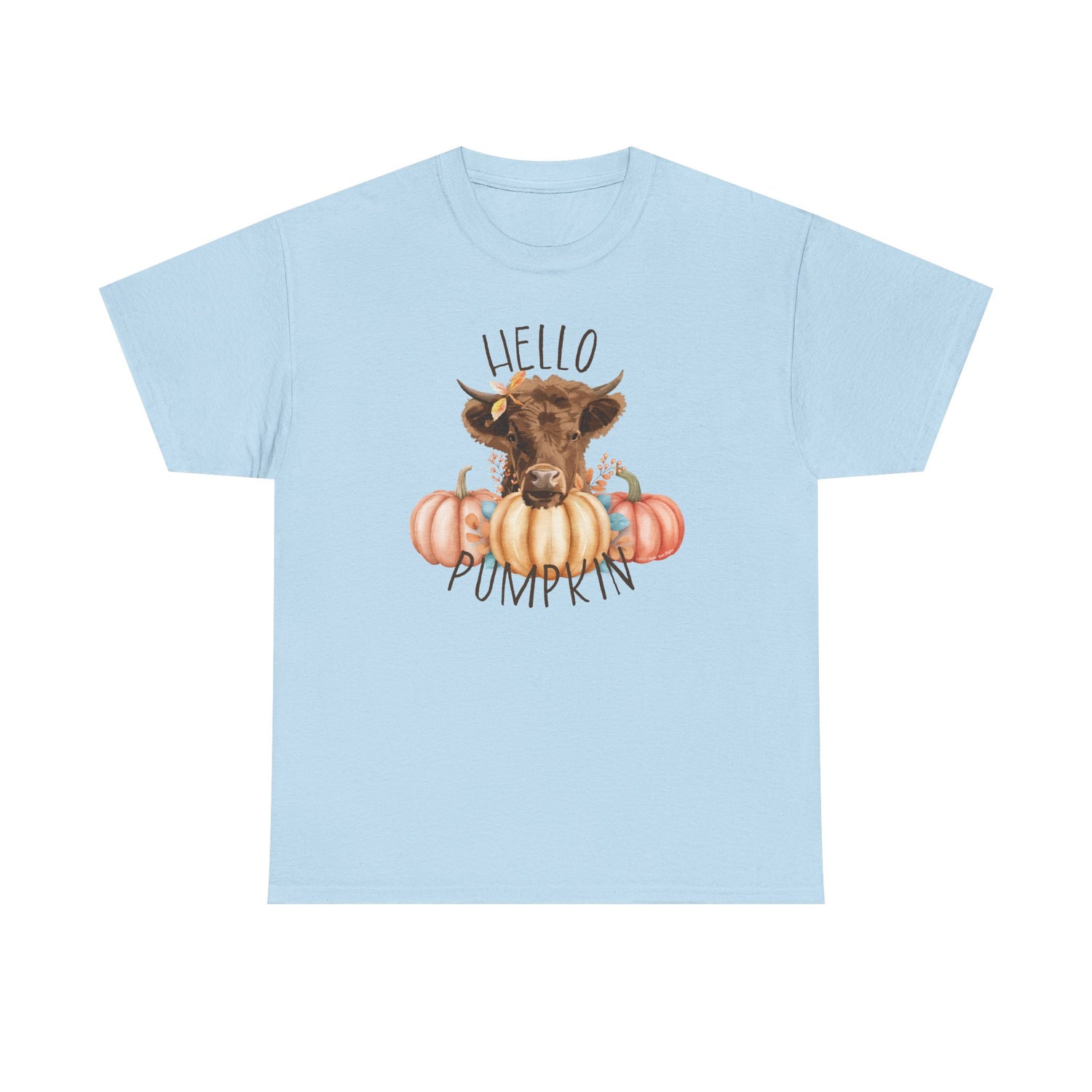 Hello Pumpkin T-Shirt by Katie Van Slyke™ Light Blue