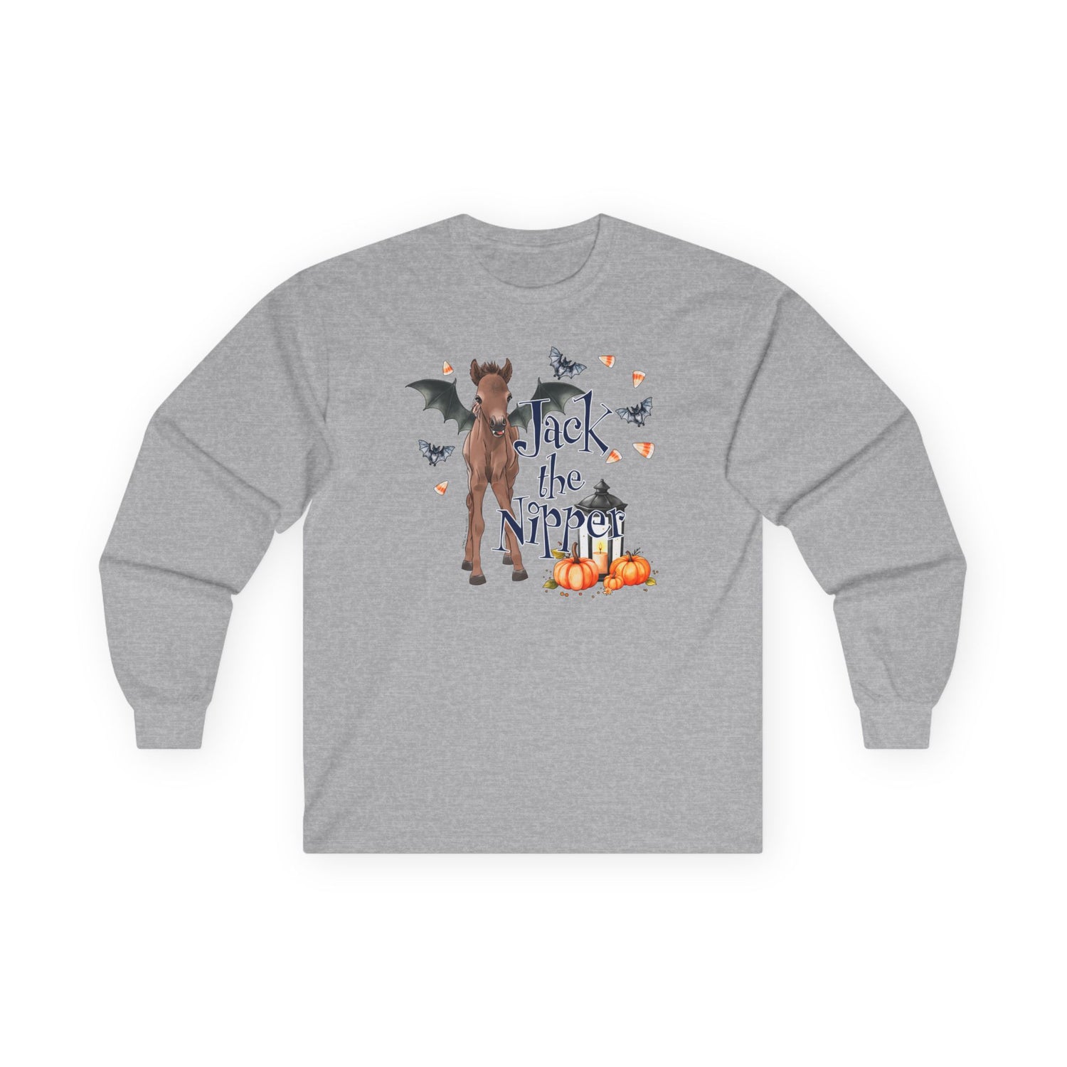 Jack The Nipper Long Sleeve T-Shirt by Katie Van Slykeâ„¢ Sport Grey