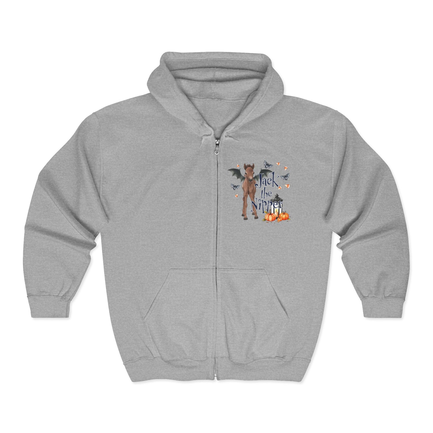 Jack The Nipper Zip-Up Hoodie by Katie Van Slykeâ„¢ Sport Grey