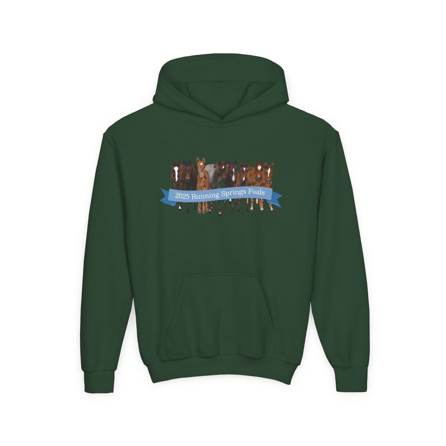 KIDS 2025 Running Springs Foals Hoodie by Katie Van Slyke™ Forest Green