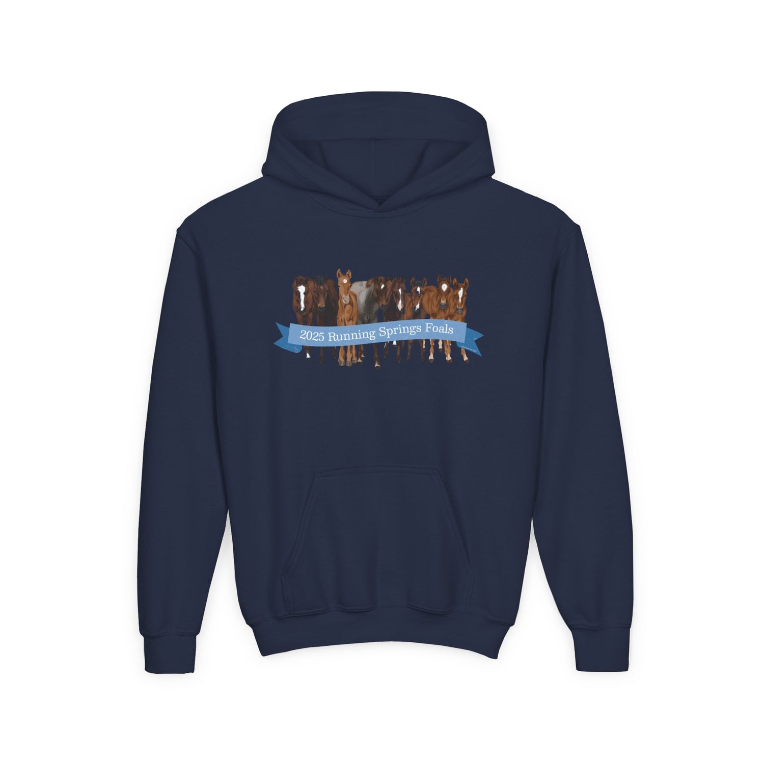 KIDS 2025 Running Springs Foals Hoodie by Katie Van Slyke™ Navy