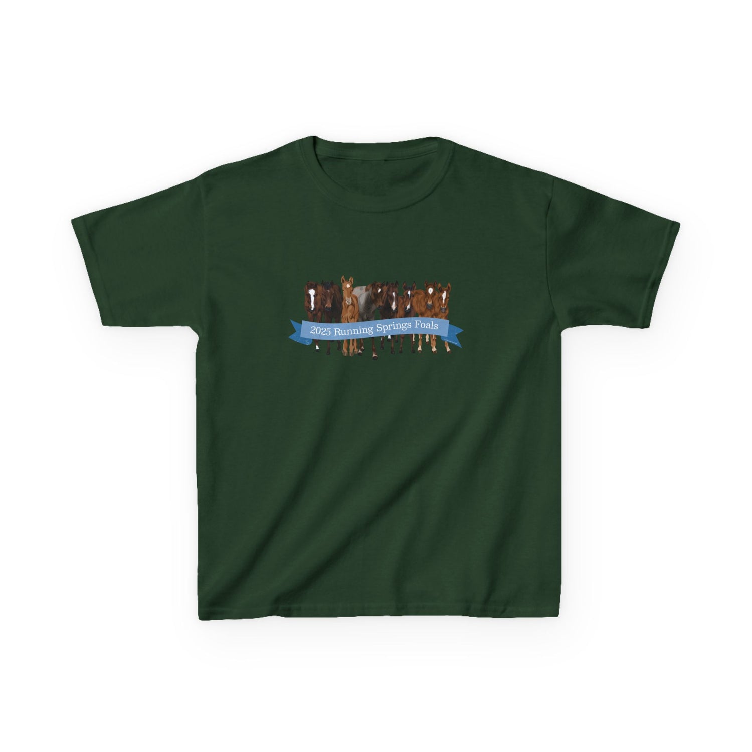 KIDS 2025 Running Springs Foals T-Shirt by Katie Van Slyke™ Forest Green