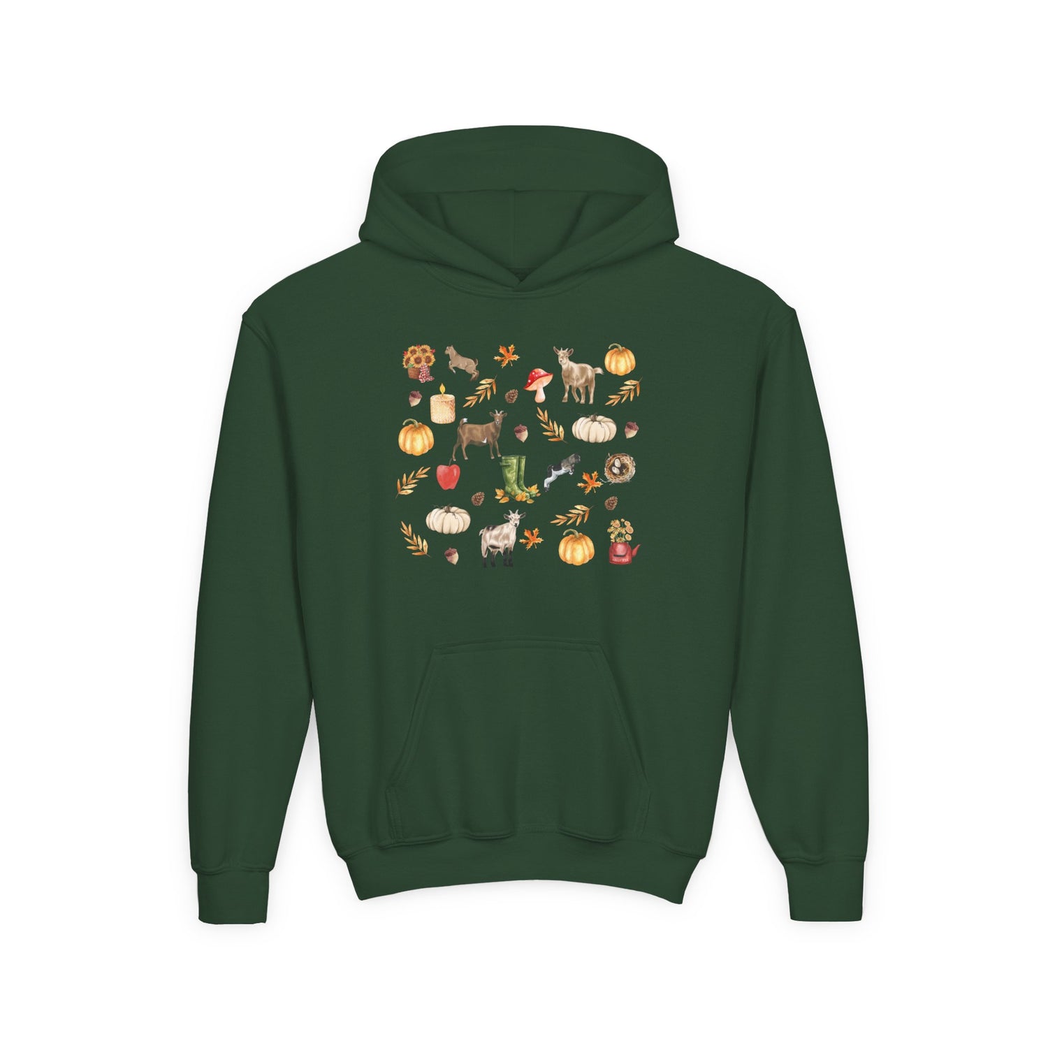 KIDS Autumn Goaties Hoodie by Katie Van Slyke™ Forest Green