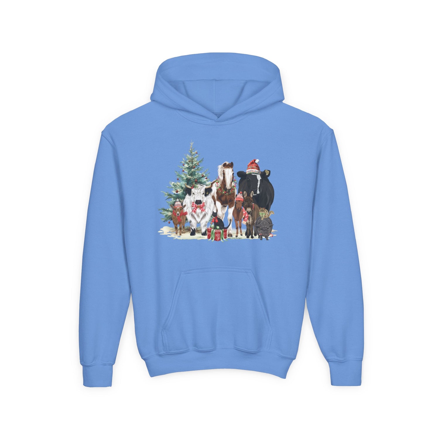KIDS Festive Farm Hoodie by Katie Van Slyke® Carolina Blue