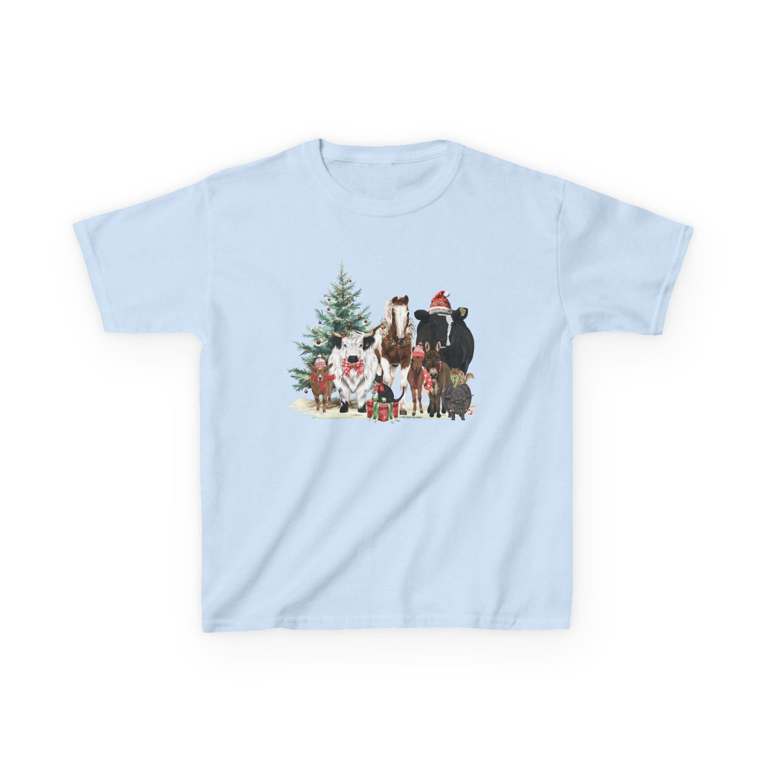 KIDS Festive Farm T-Shirt by Katie Van Slyke® Light Blue