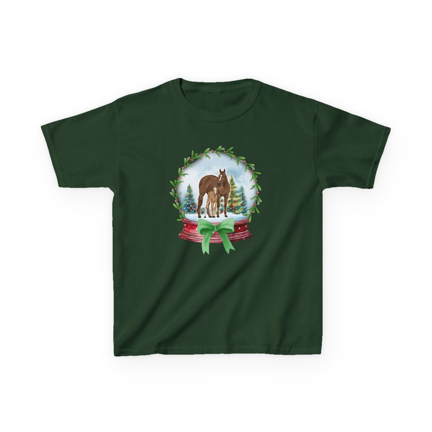 KIDS Frosty Foal T-Shirt by Katie Van Slyke® Forest Green