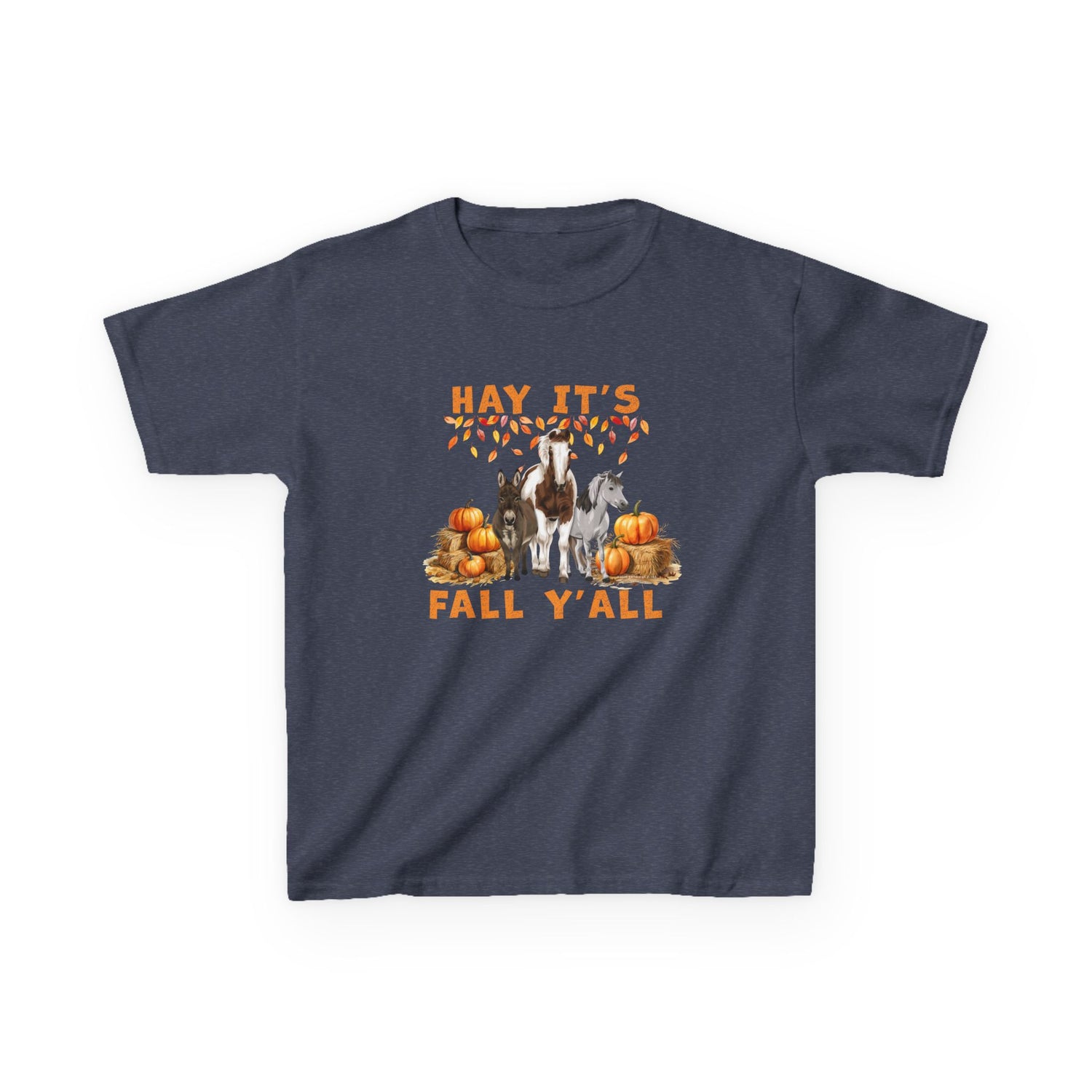 KIDS Hay Fall T-Shirt by Katie Van Slyke™ Heather Navy