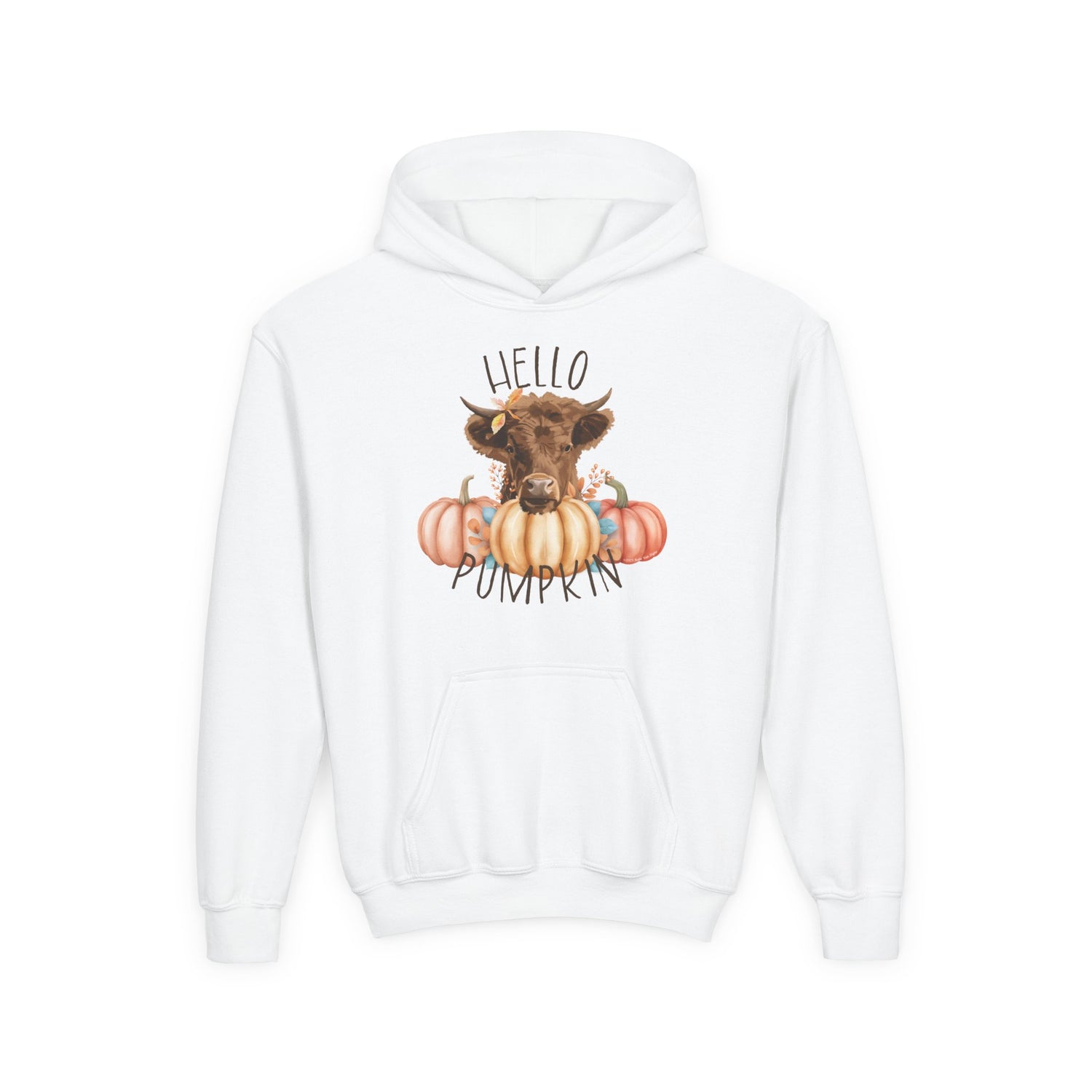 KIDS Hello Pumpkin Hoodie by Katie Van Slyke™ White