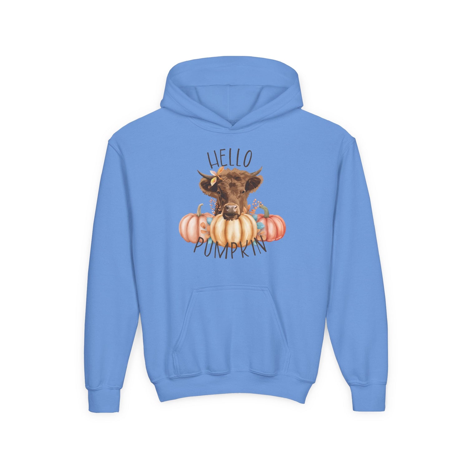 KIDS Hello Pumpkin Hoodie by Katie Van Slyke™ Carolina Blue