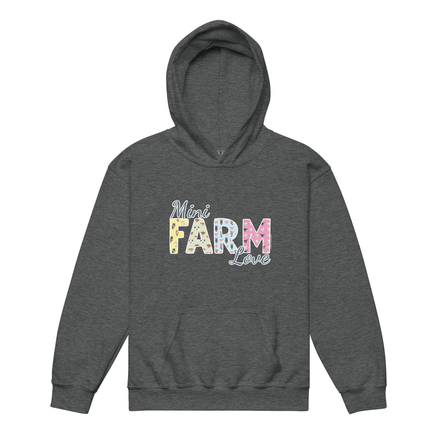 KIDS Mini Farm Love Hoodie by Katie Van Slyke - Dark Heather