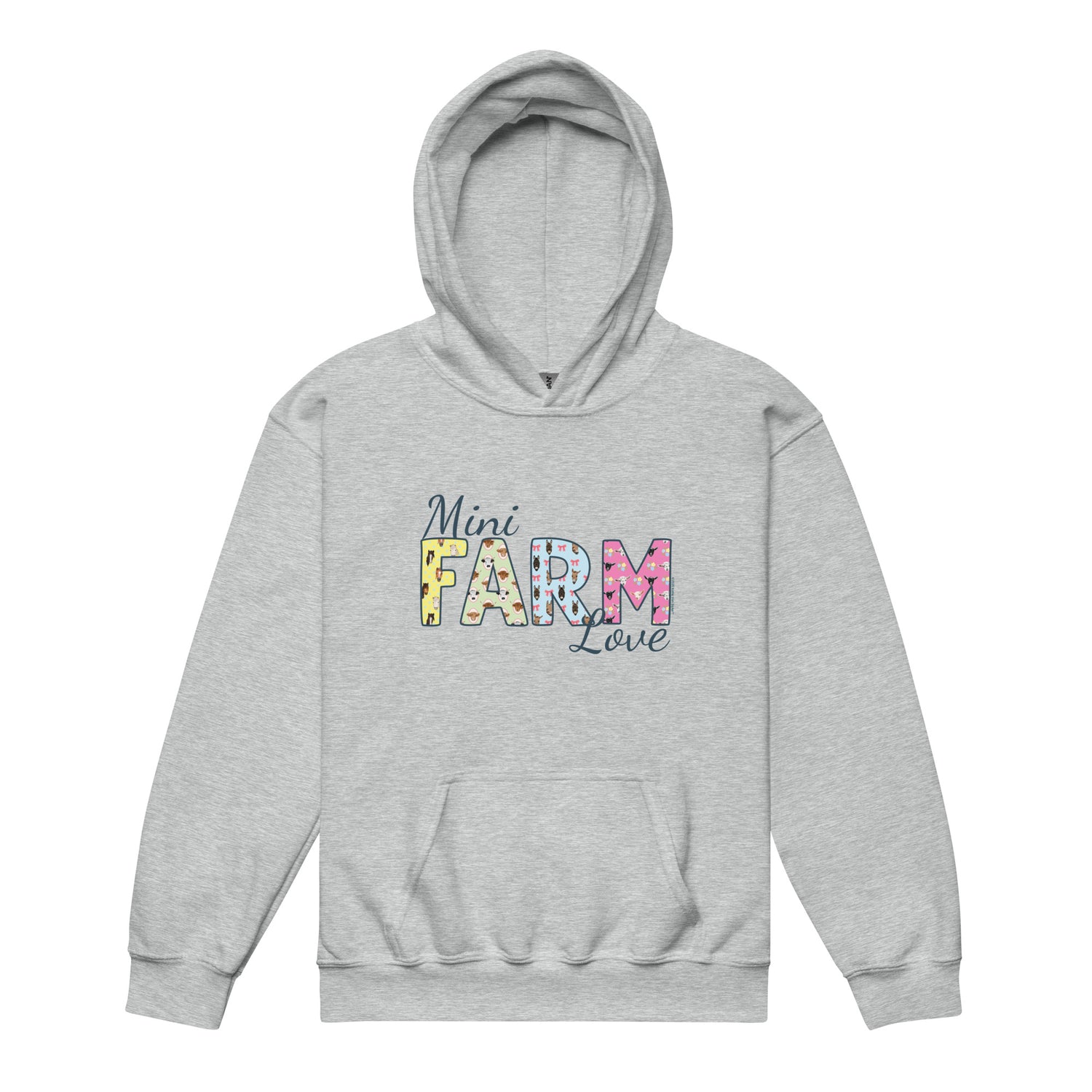KIDS Mini Farm Love Hoodie by Katie Van Slyke - Sport Grey