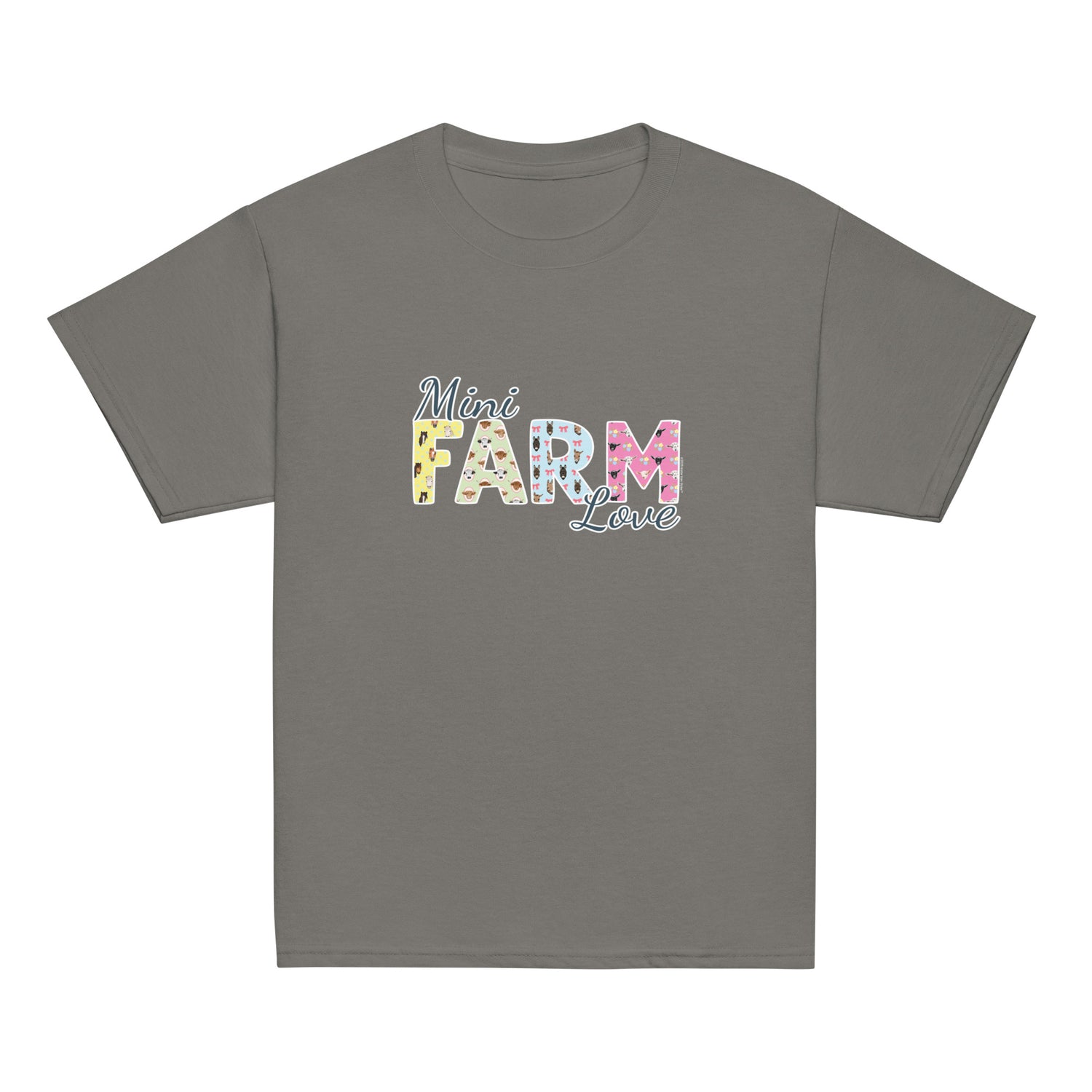 KIDS Mini Farm Love T-Shirt by Katie Van Slyke - Charcoal