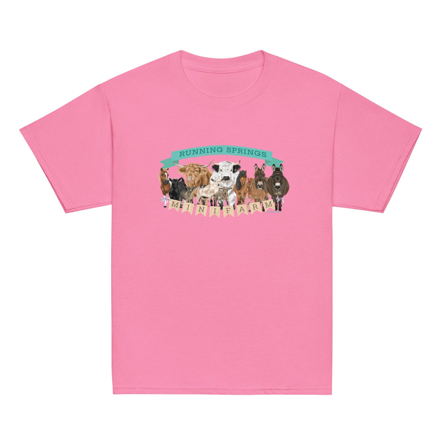 KIDS Mini Farm T-Shirt by Katie Van Slyke - Azalea