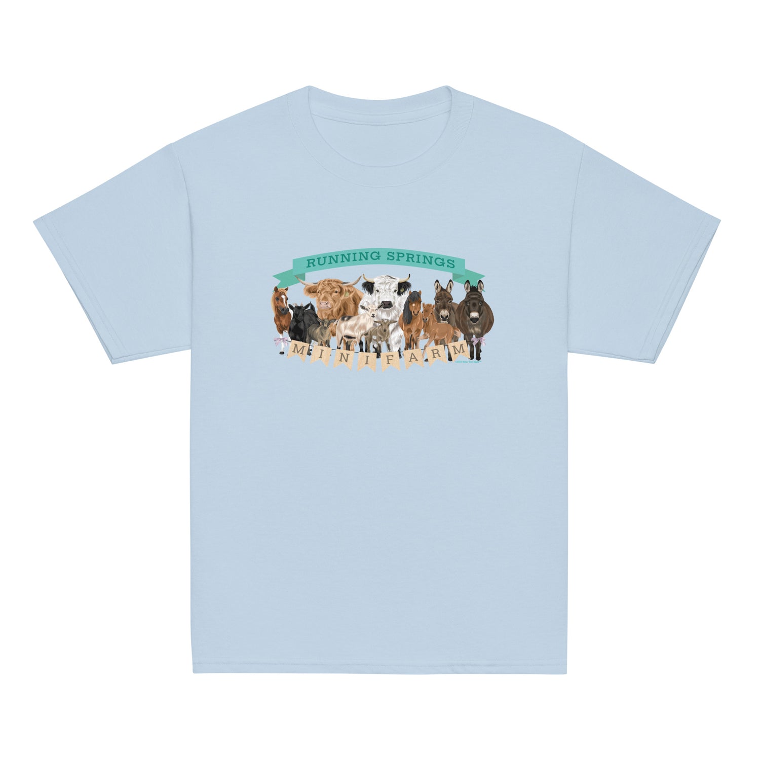 KIDS Mini Farm T-Shirt by Katie Van Slyke - Light Blue