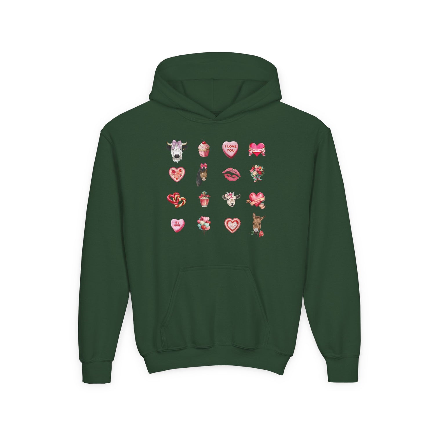 KIDS Mini Kisses Hoodie by Katie Van Slyke® Forest Green