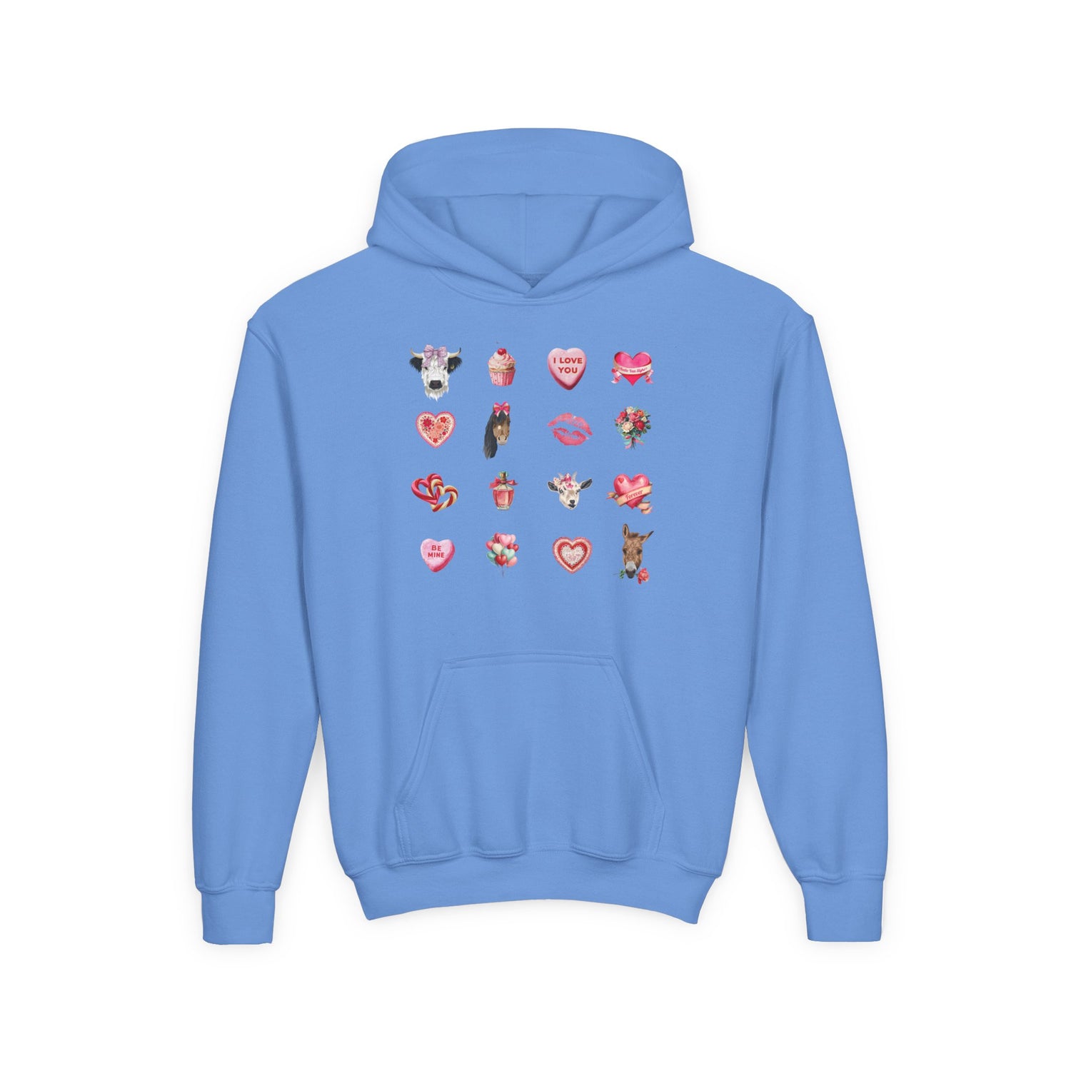 KIDS Mini Kisses Hoodie by Katie Van Slyke® Carolina Blue