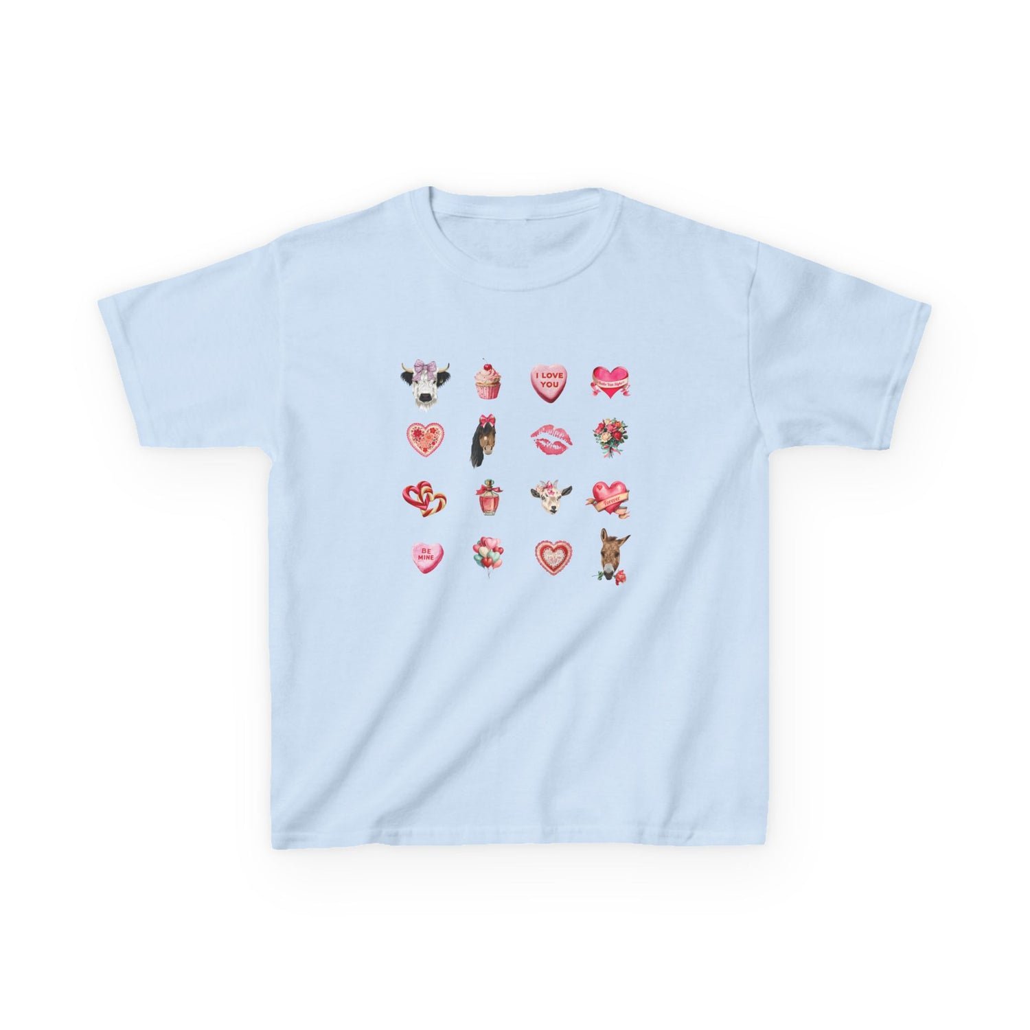 KIDS Mini Kisses T-Shirt by Katie Van Slyke® Light Blue