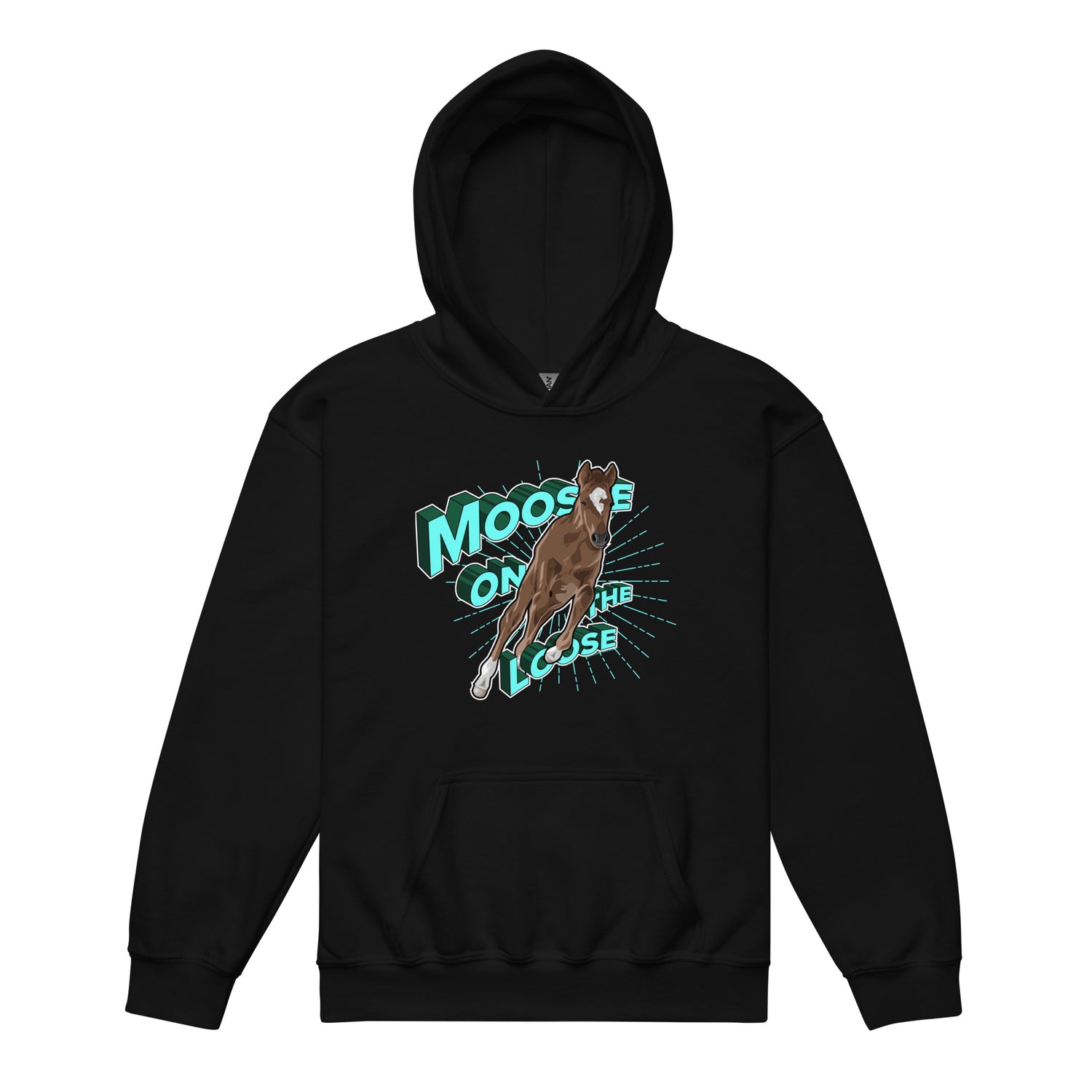 KIDS Moose On The Loose Hoodie by Katie Van Slyke - Black