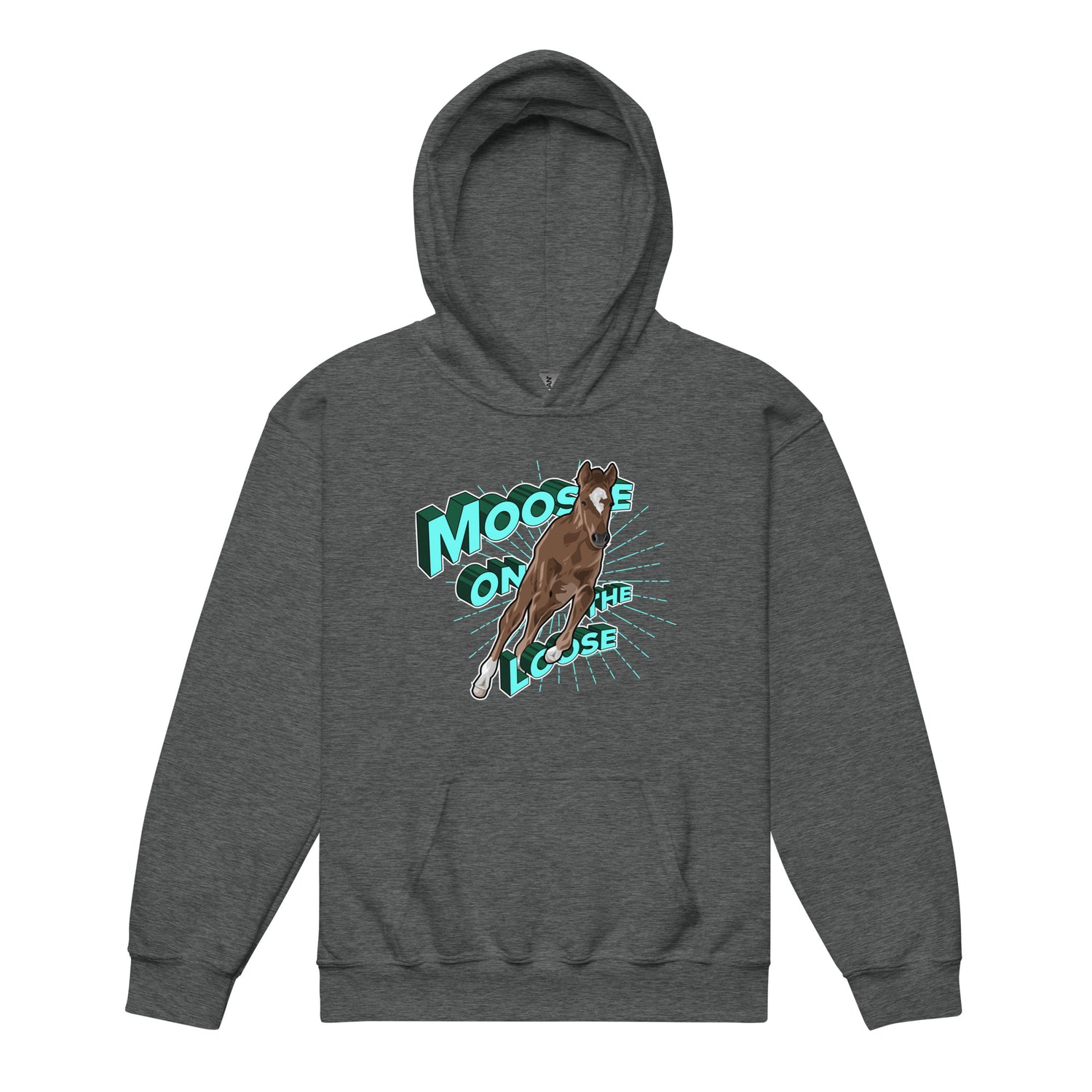 KIDS Moose On The Loose Hoodie by Katie Van Slyke - Dark Heather