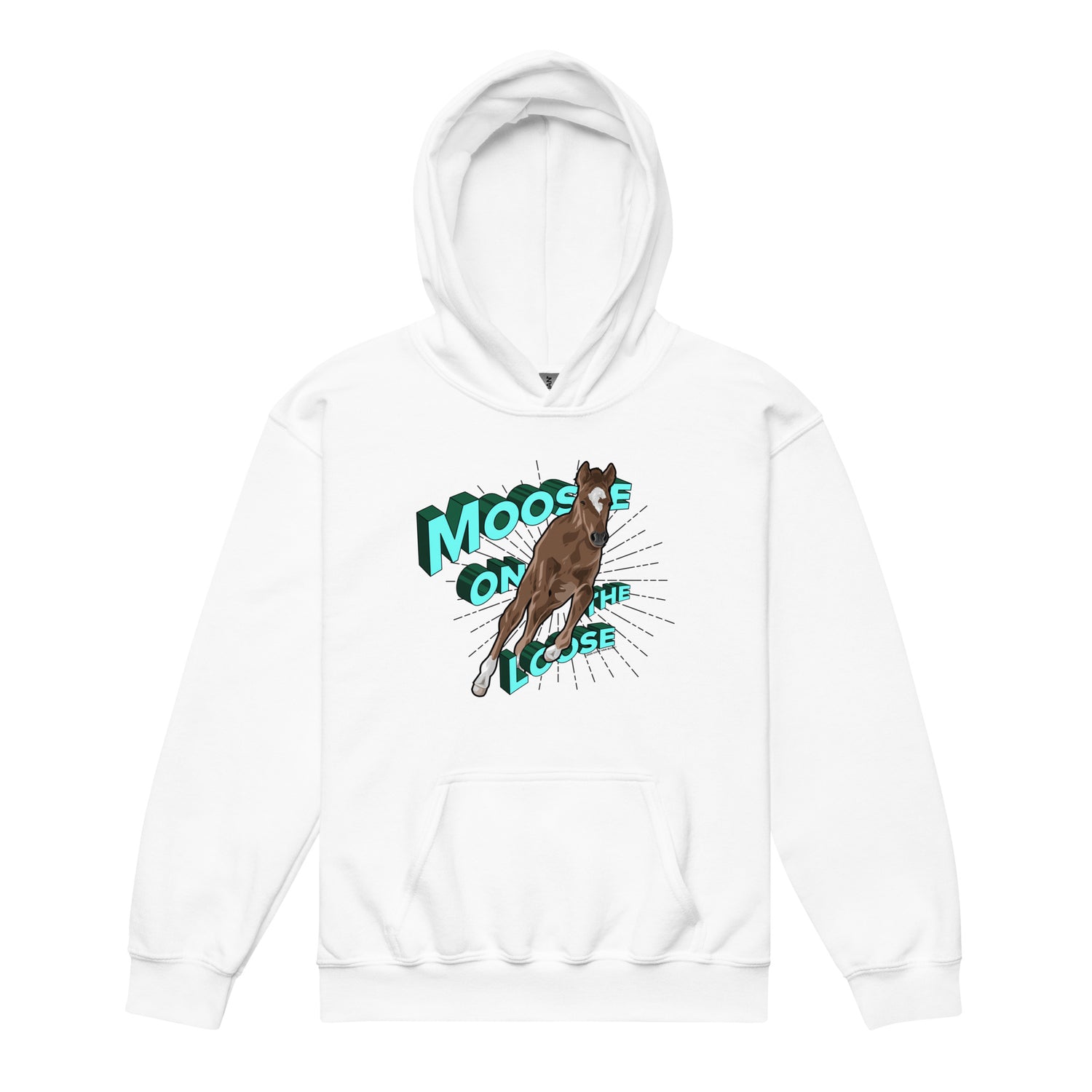KIDS Moose On The Loose Hoodie by Katie Van Slyke - White