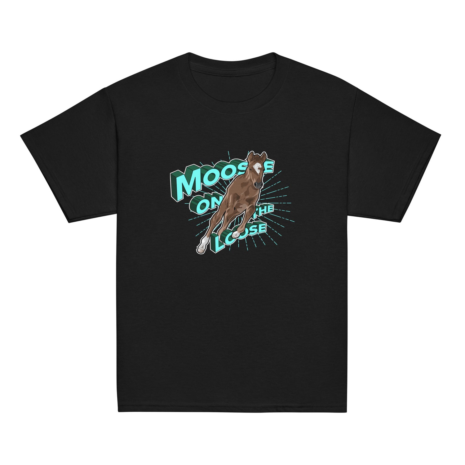 KIDS Moose On The Loose T-Shirt by Katie Van Slyke - Black
