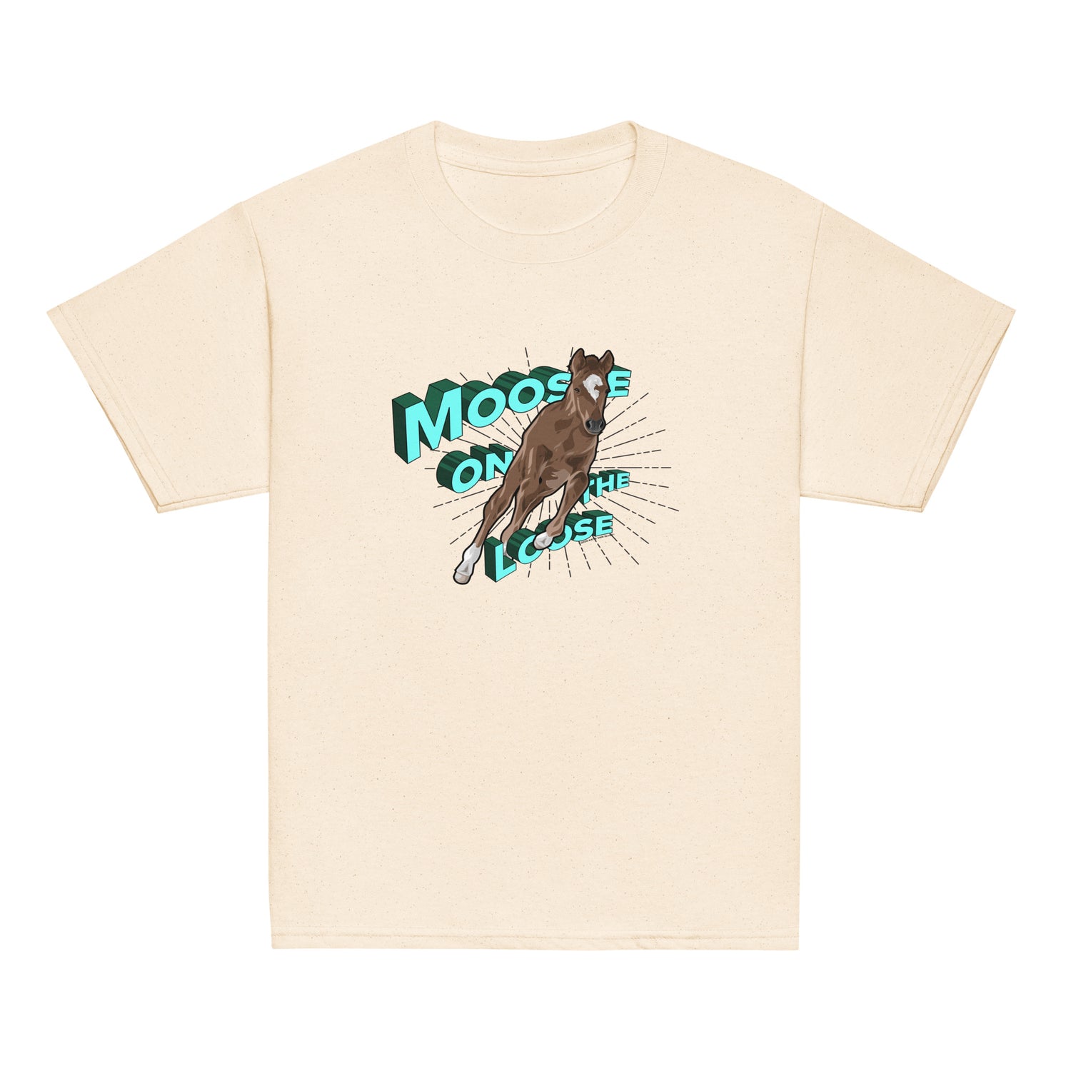 KIDS Moose On The Loose T-Shirt by Katie Van Slyke - Natural