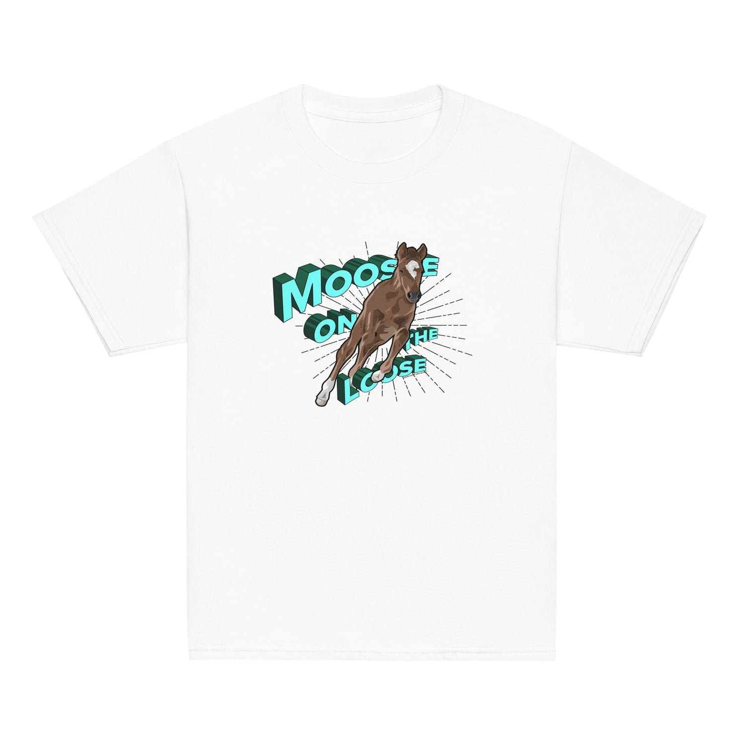 KIDS Moose On The Loose T-Shirt by Katie Van Slyke - White