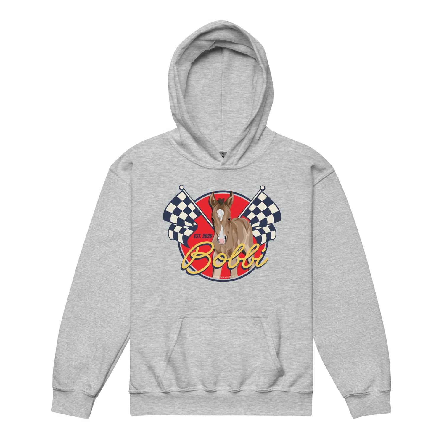 KIDS Racer Bobbi Hoodie by Katie Van Slyke - Sport Grey