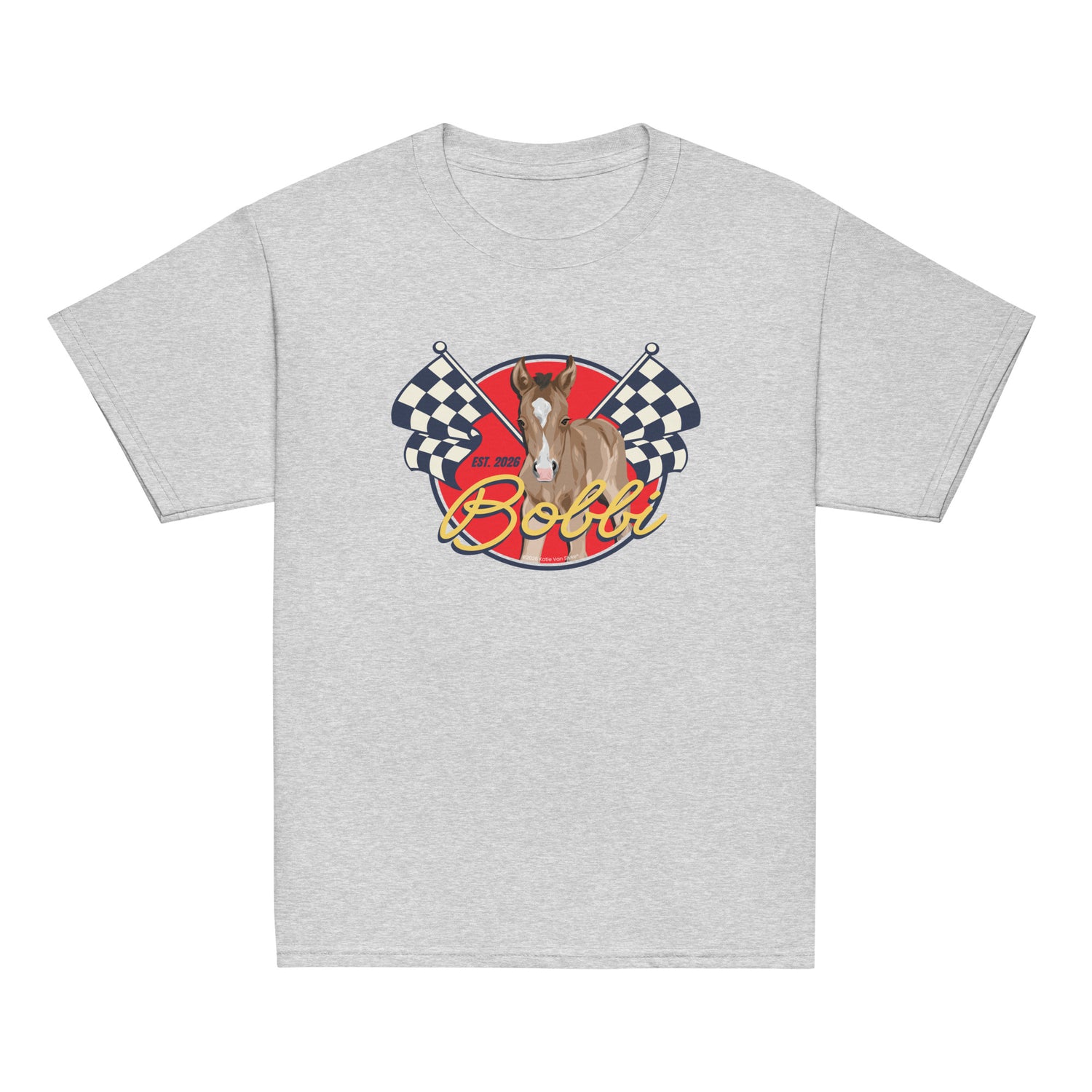 KIDS Racer Bobbi T-Shirt by Katie Van Slyke - Sport Grey