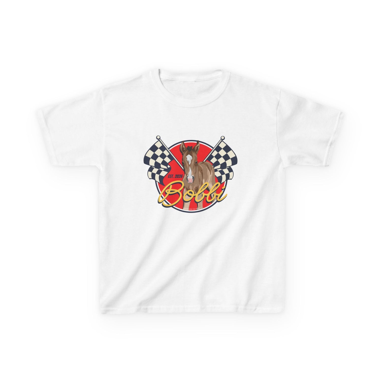KIDS Racer Bobbi T-Shirt by Katie Van Slyke® White