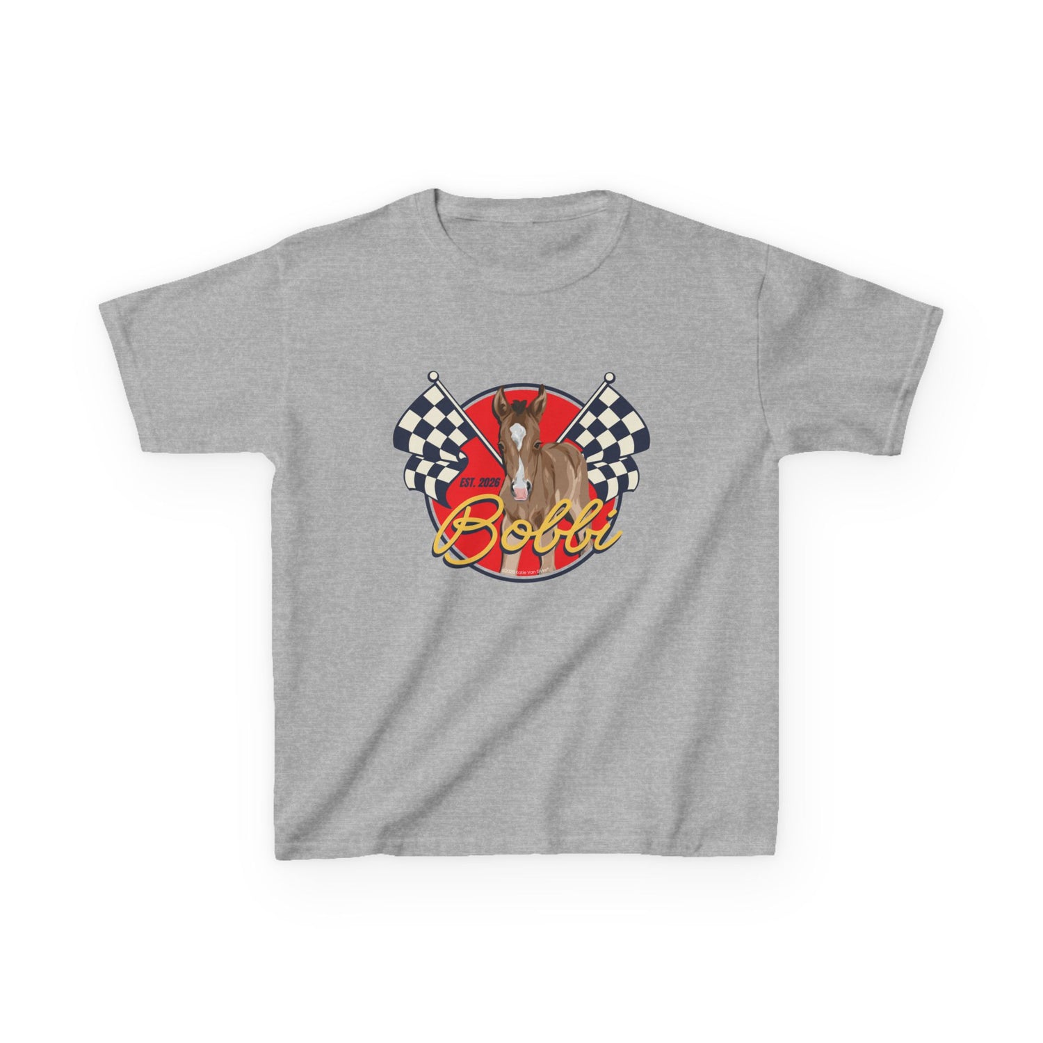 KIDS Racer Bobbi T-Shirt by Katie Van Slyke® Sport Grey