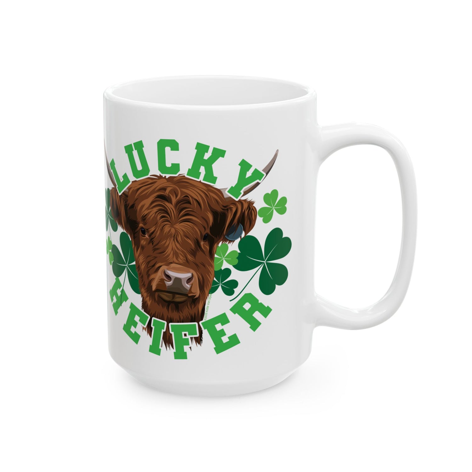 Lucky Heifer Mugs by Katie Van Slyke® 15oz front