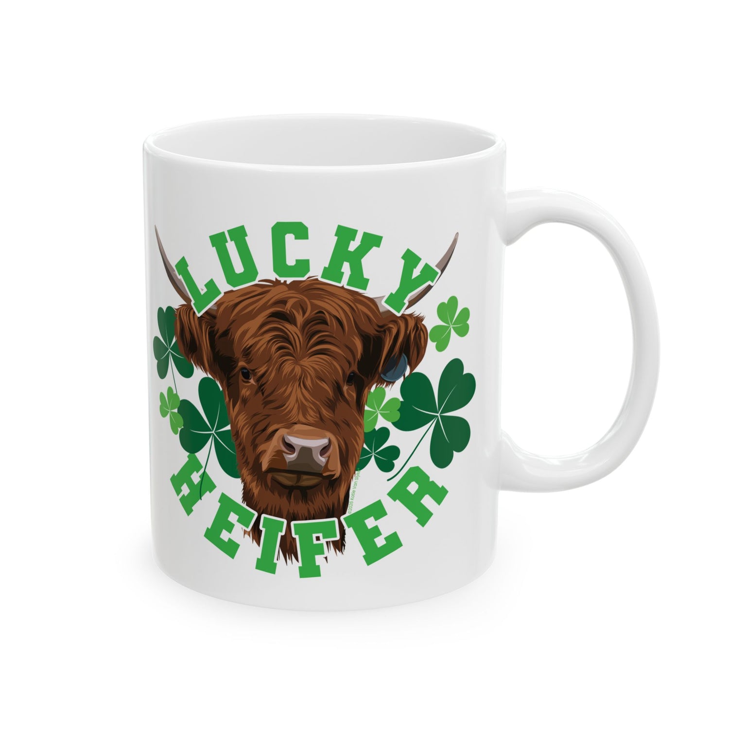 Lucky Heifer Mugs by Katie Van Slyke® 11oz front