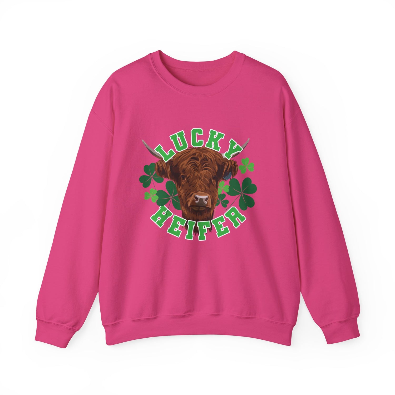 Lucky Heifer Sweatshirt by Katie Van Slyke® Heliconia