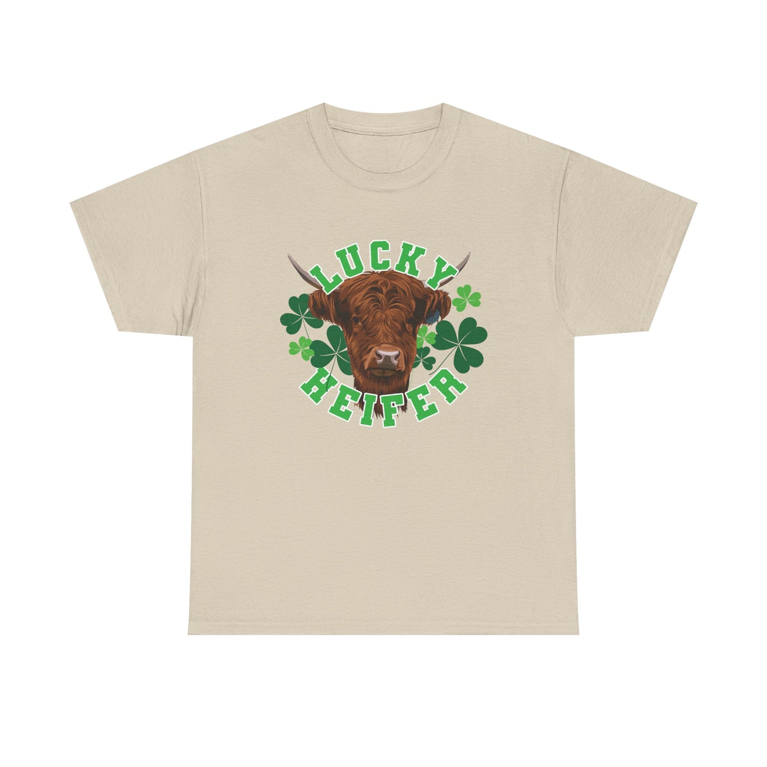 Lucky Heifer T-Shirt by Katie Van Slyke® Sand
