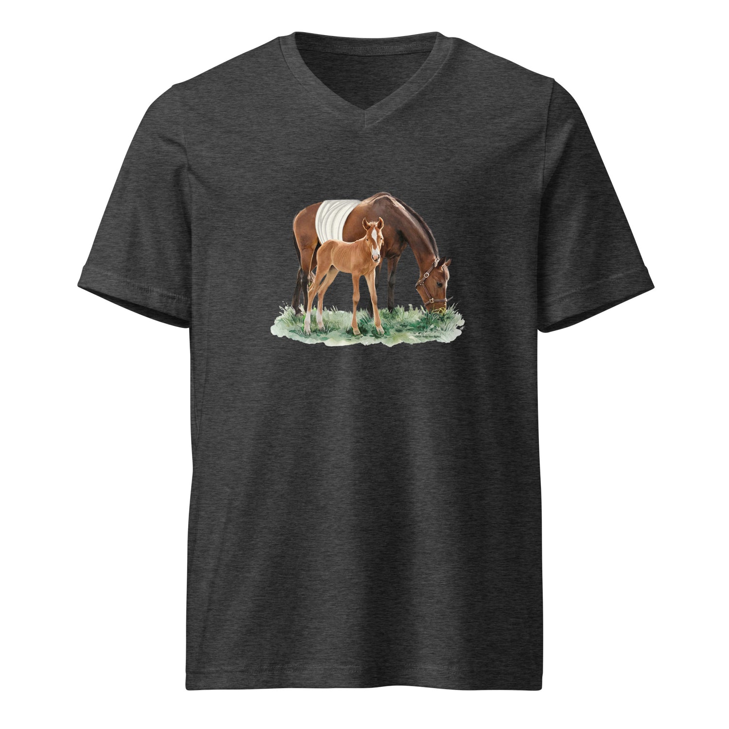 Margot V-Neck T-Shirt by Katie Van Slyke - Dark Grey Heather