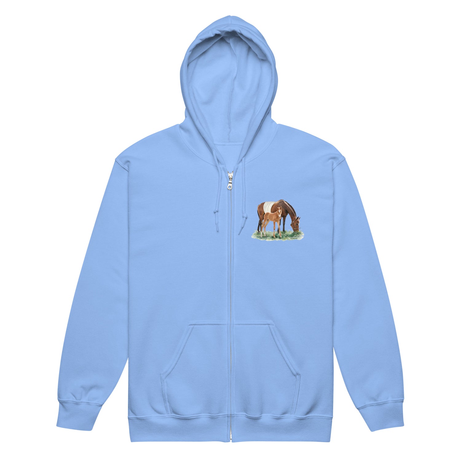 Margot Zip-Up Hoodie by Katie Van Slyke - Carolina Blue